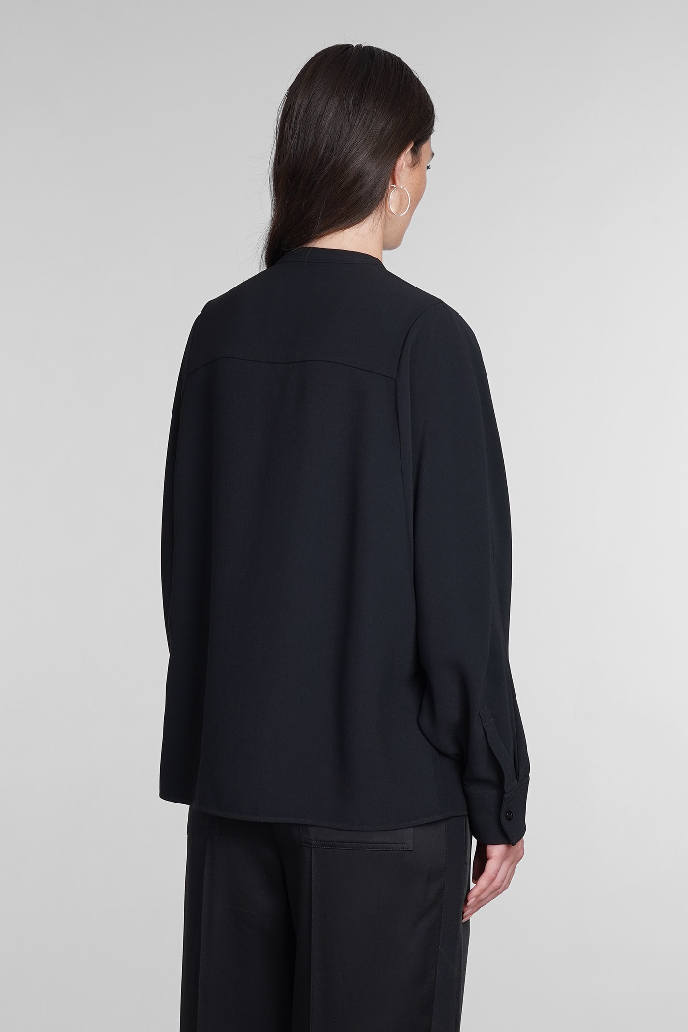 Jil Sander Relaxed-fit Viscose Blend Shirt With Button Closure In Black