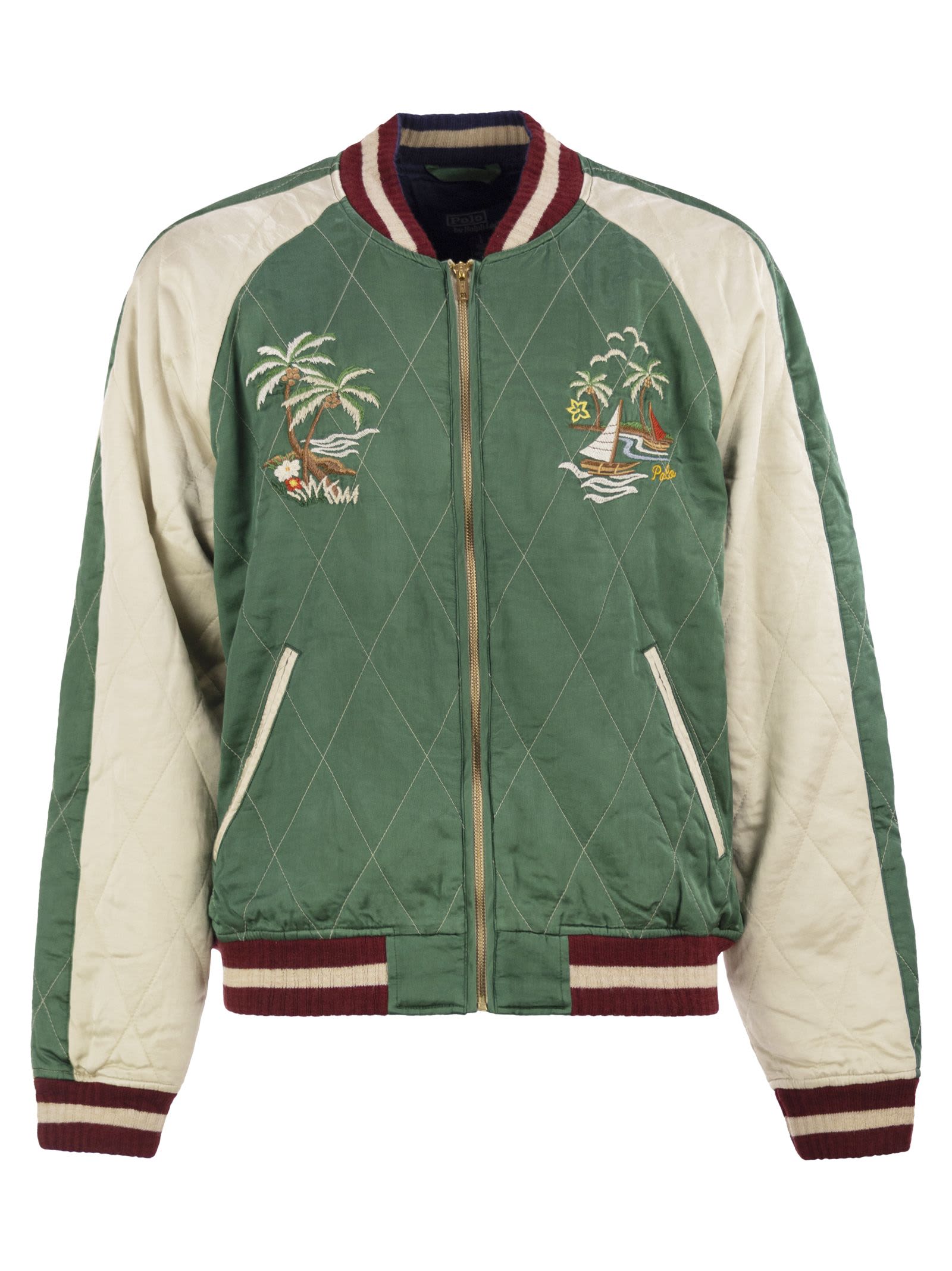 Polo Ralph Lauren Embroidered Quilted Bomber Jacket