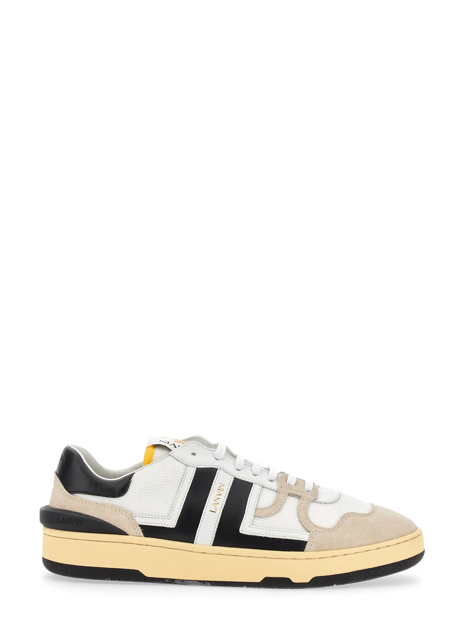 Shop Lanvin Sneaker Clay Low Top In White/black