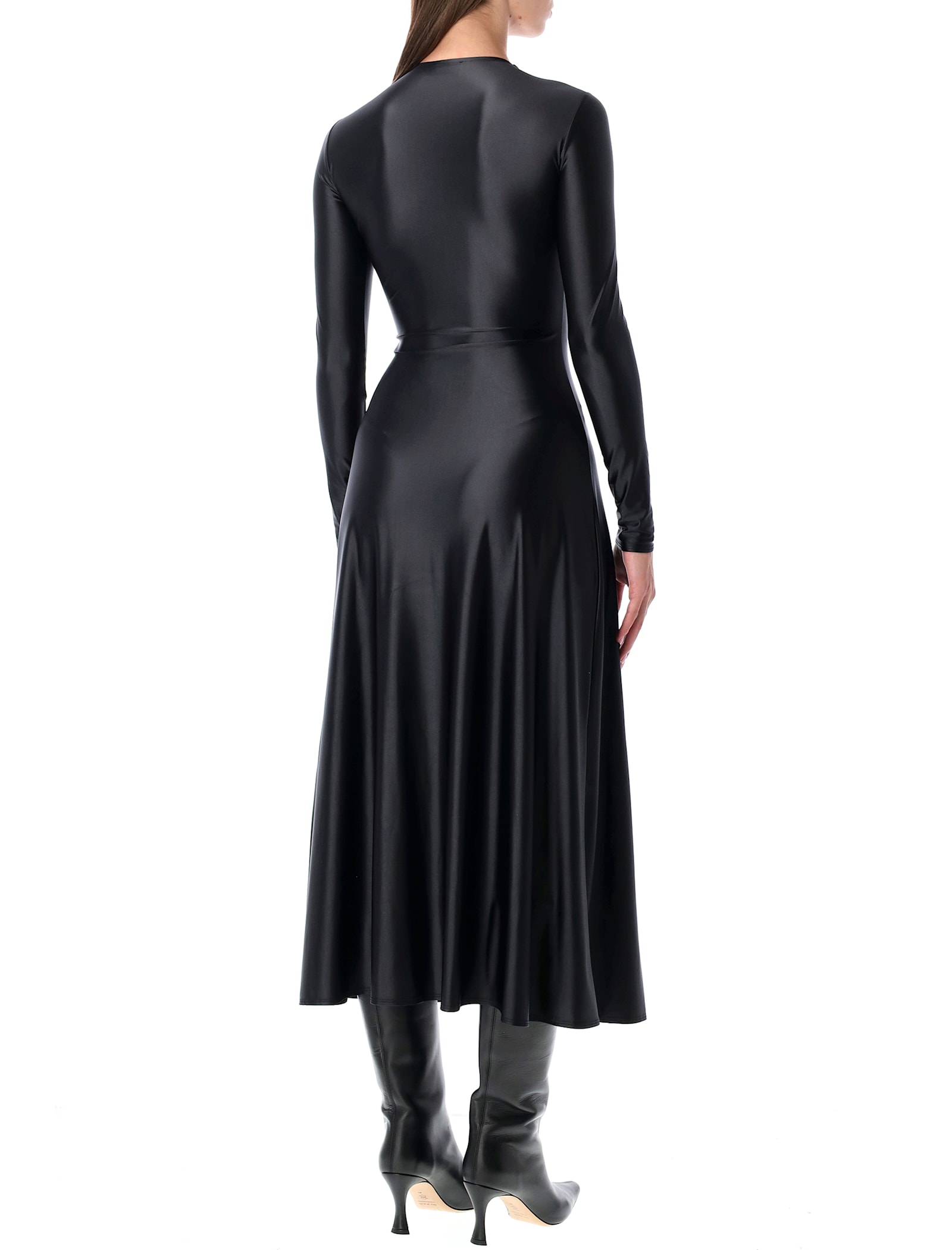Diesel D-iamo Midi Logo Dress In Black