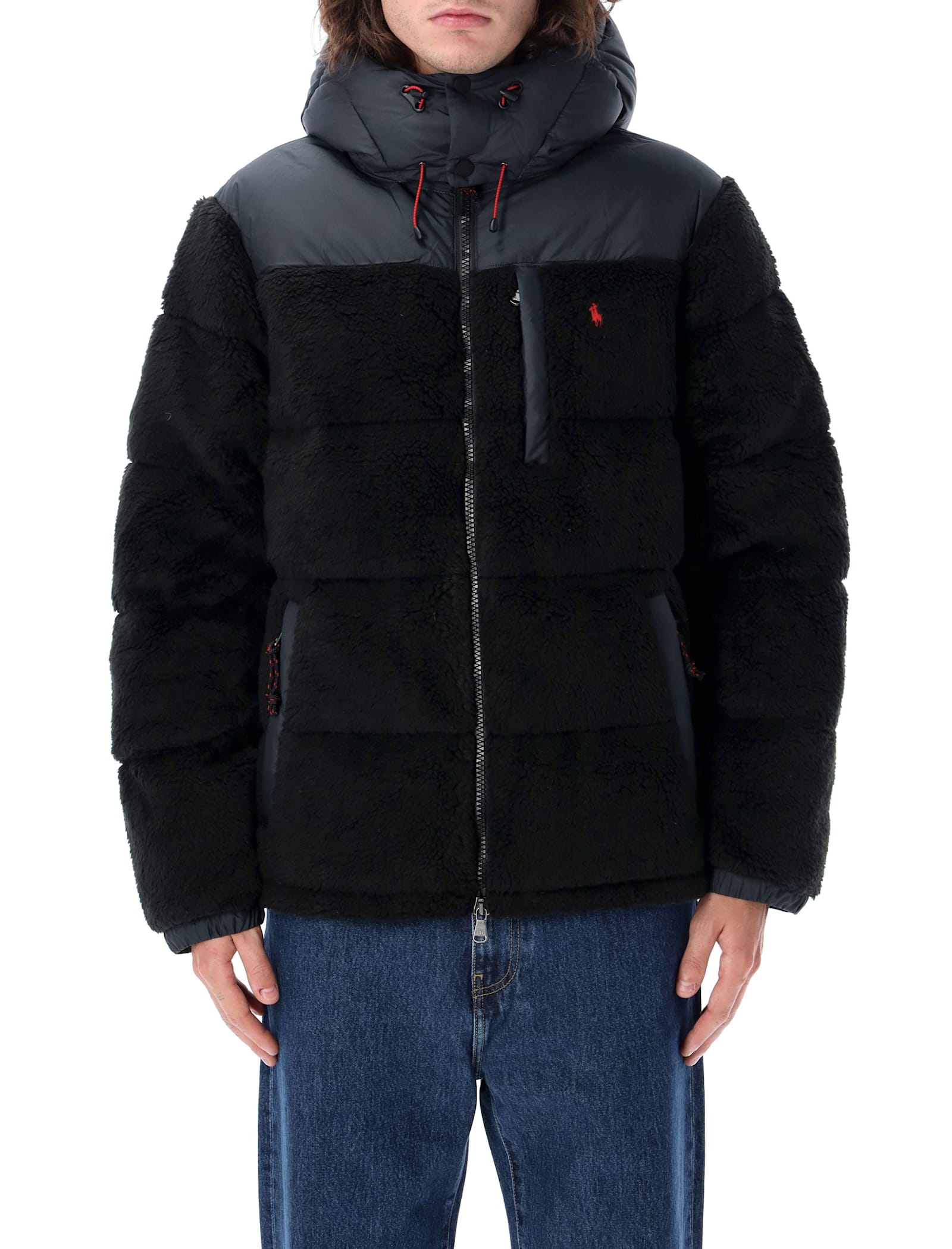 Shop Polo Ralph Lauren The Gorham Hybrid Down Jacket In Black