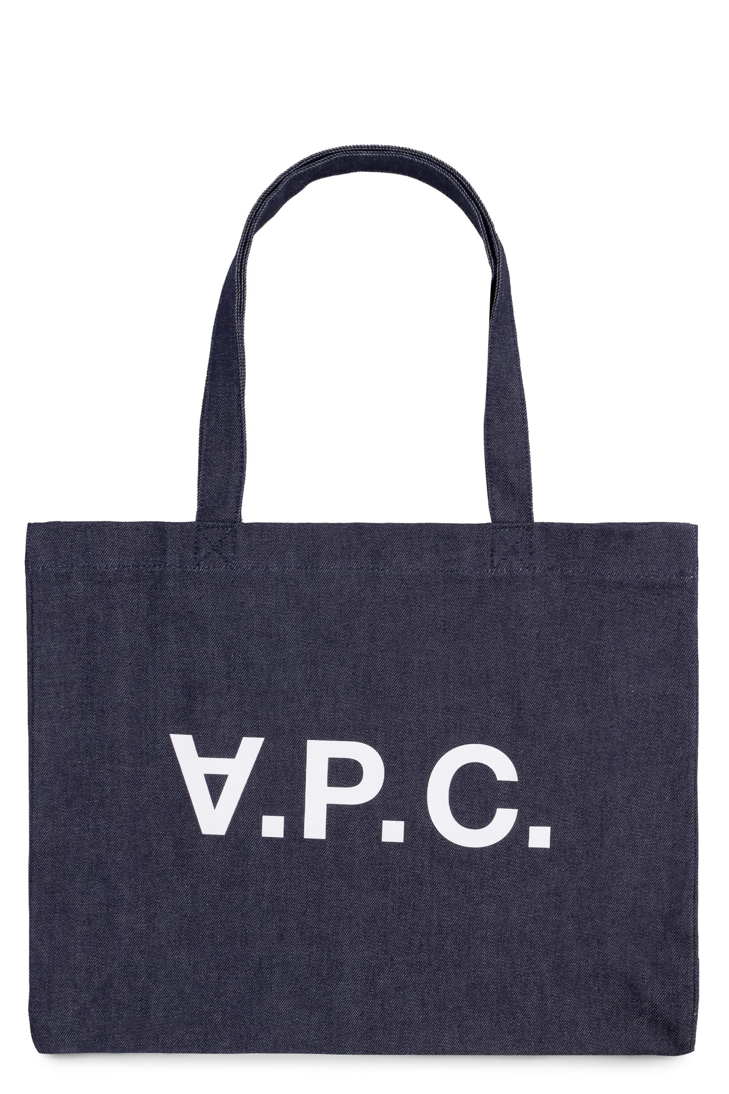 Shop Apc Daniela Logo Detail Tote Bag In Denim