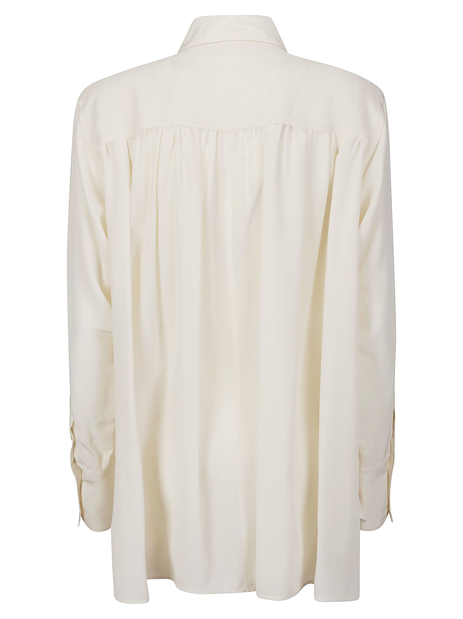 Shop Victoria Beckham Contrast Bib Shirt In Vanilla