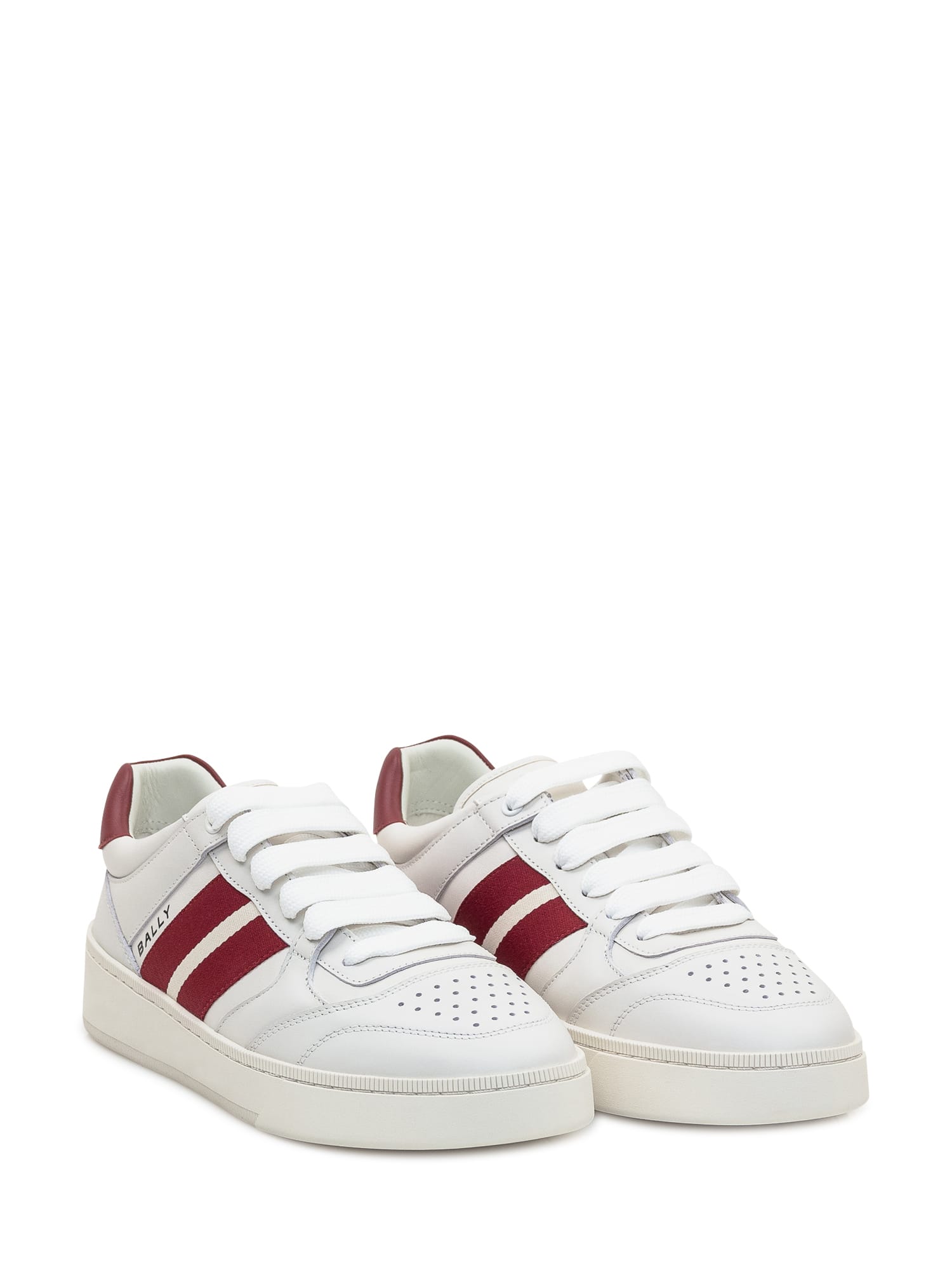 Shop Bally Rebby Sneaker In White/red