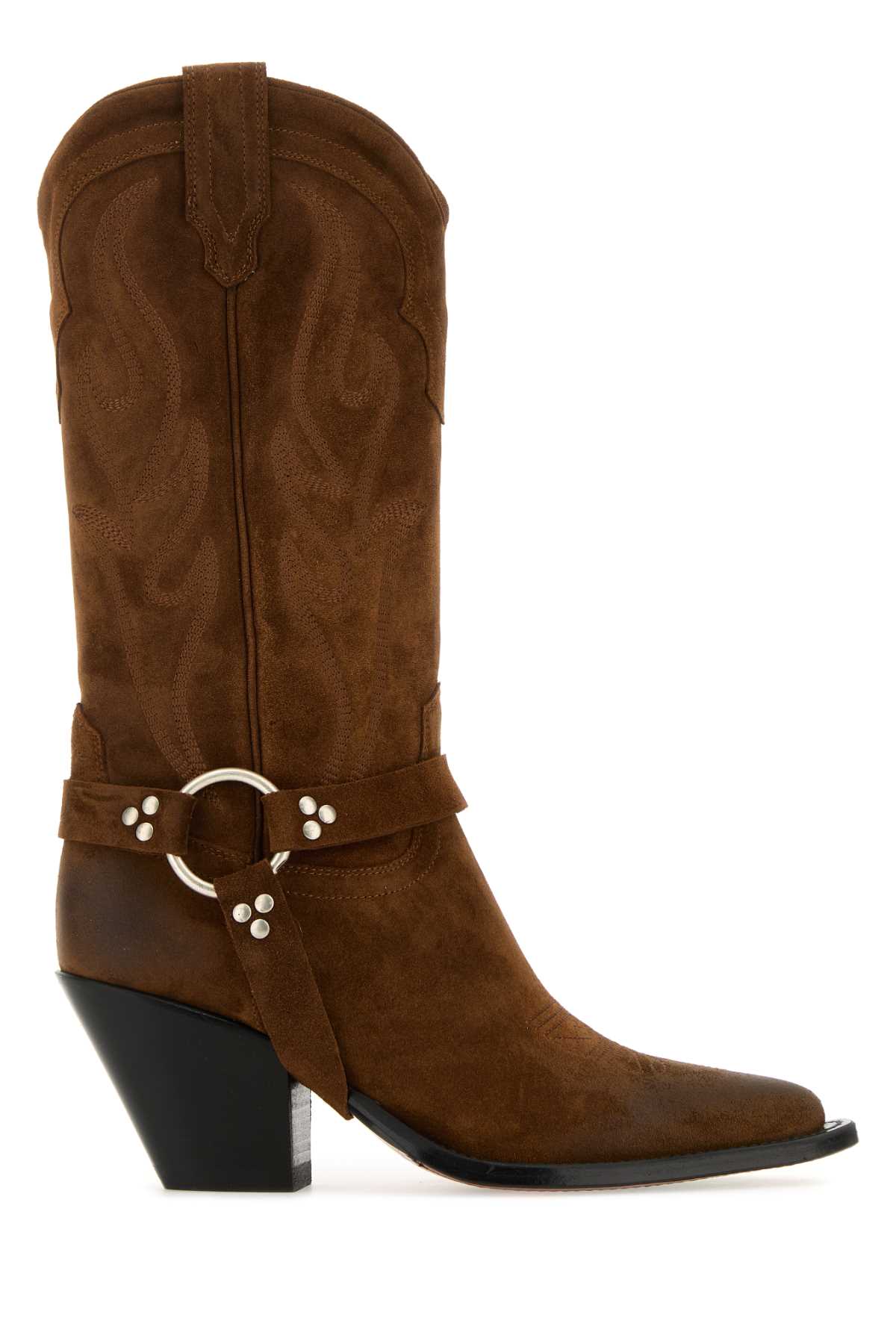 Brown Suede Santa Fe Belt Boots