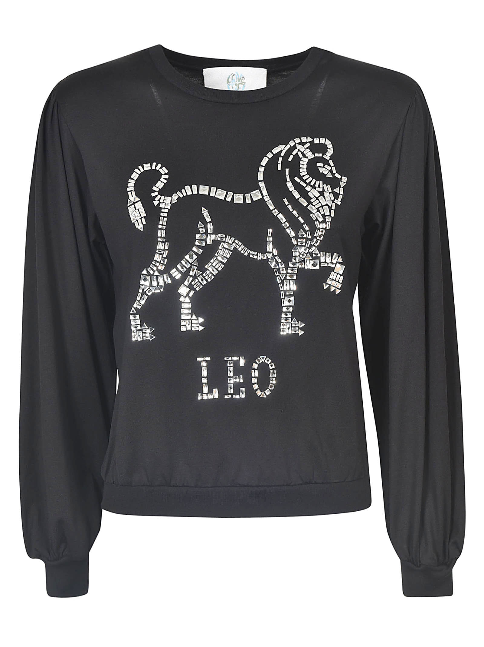 Alberta Ferretti Zodiac Embellished Sweatshirt In Black/fant Ivory
