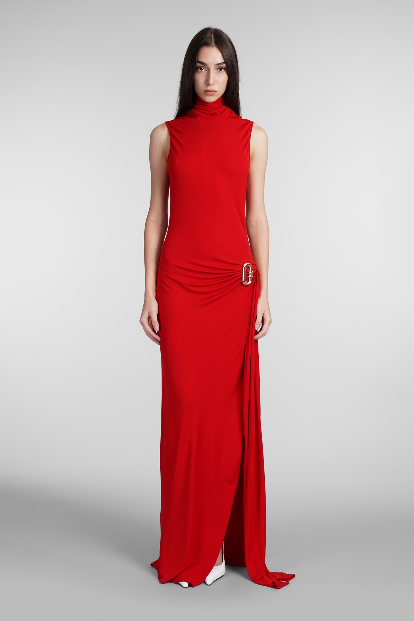 Shop Casablanca Dress In Red Viscose