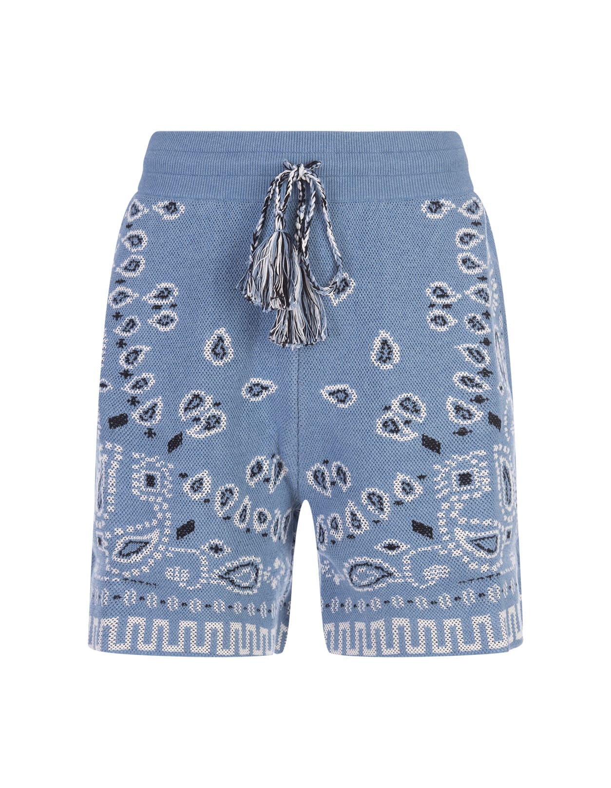 Denim Cotton Piquet Bandana Shorts