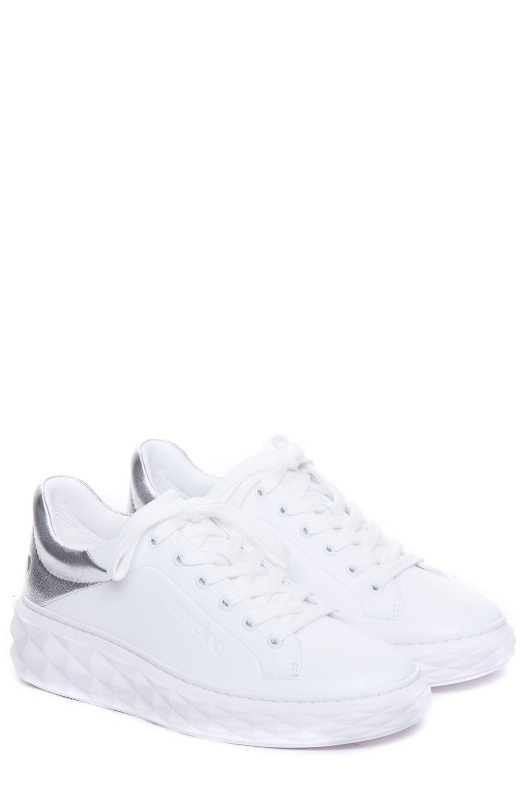 Shop Jimmy Choo Diamond Maxi Sneakers In White