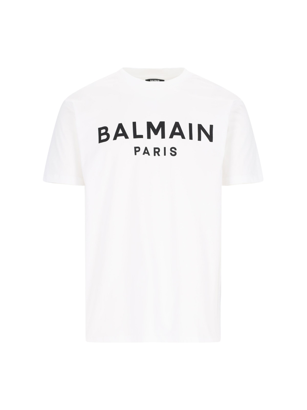 Shop Balmain Logo T-shirt In Bianco