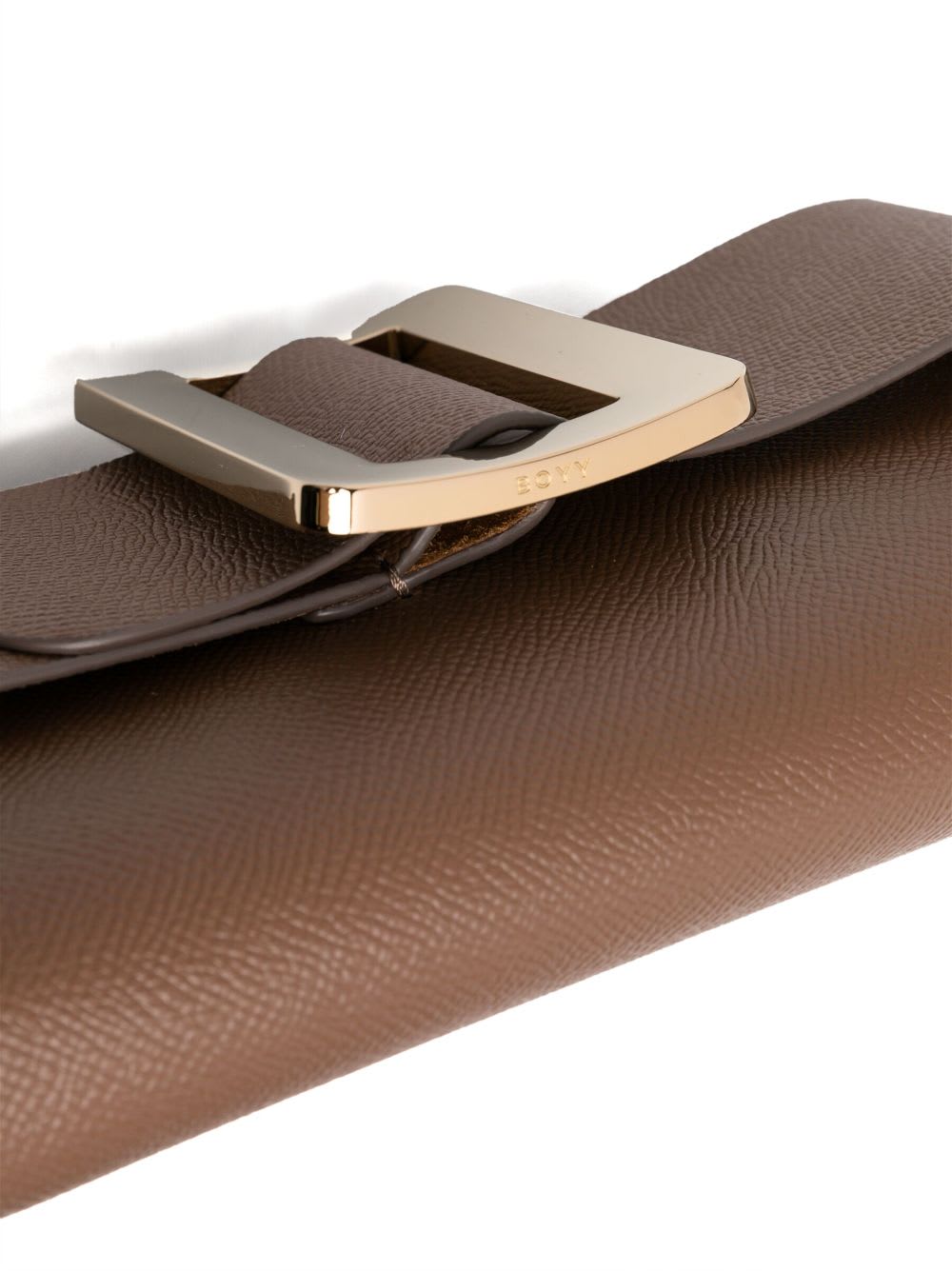 Boyy Buckle Travel Case Epsom Leather Handbag In Brown