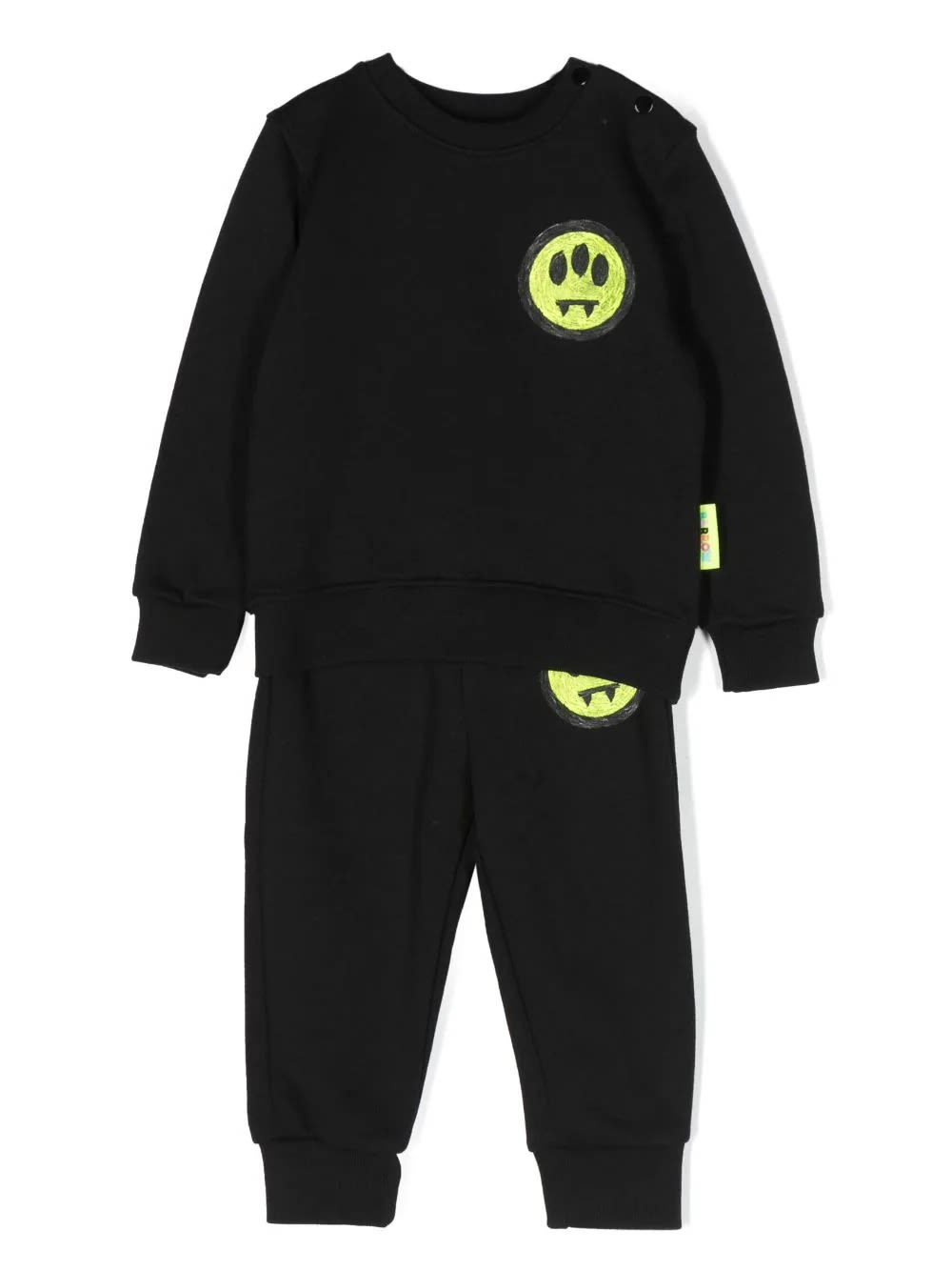 BARROW BLACK TRACKSUIT WITH LOGO AND LETTERING