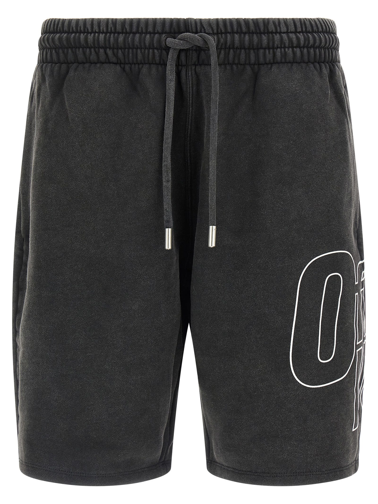 Off-white Outline Arrow Skate Bermuda Shorts In Black