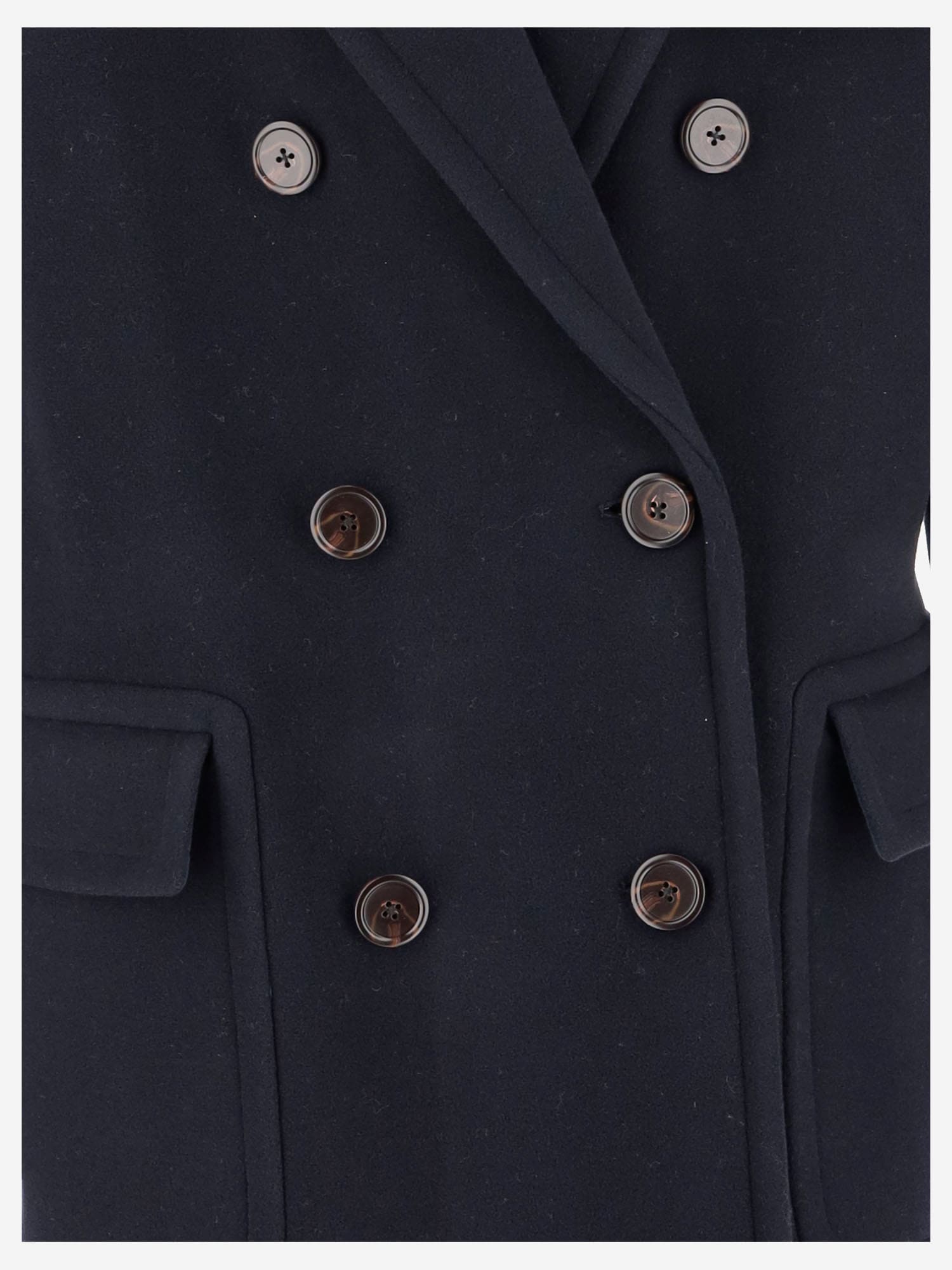 Shop Polo Ralph Lauren Double-breasted Wool Long Coat In Blue