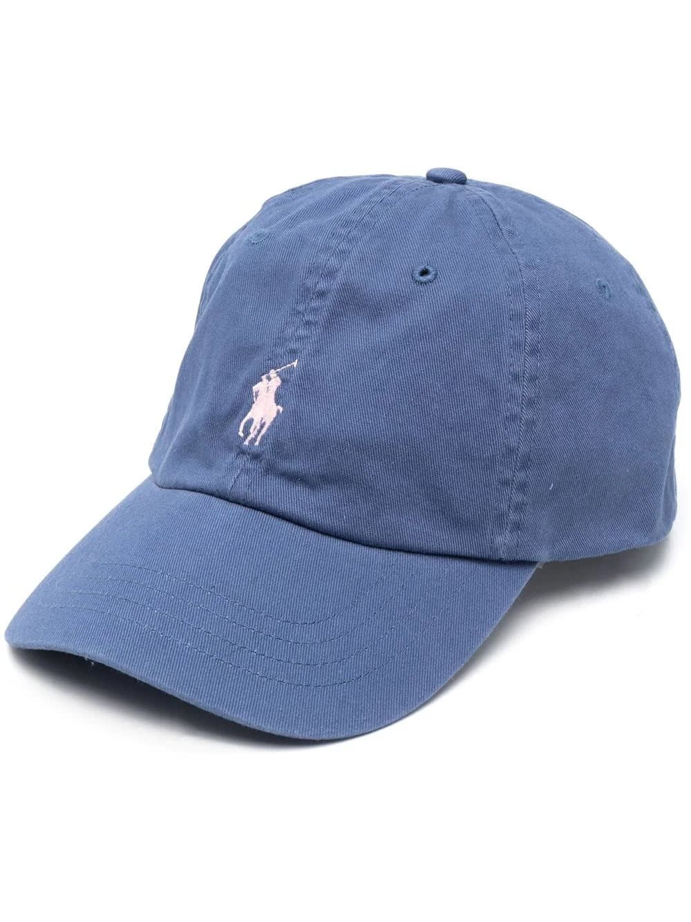 Ralph Lauren Avio Blue Baseball Cap With Contrasting Pony