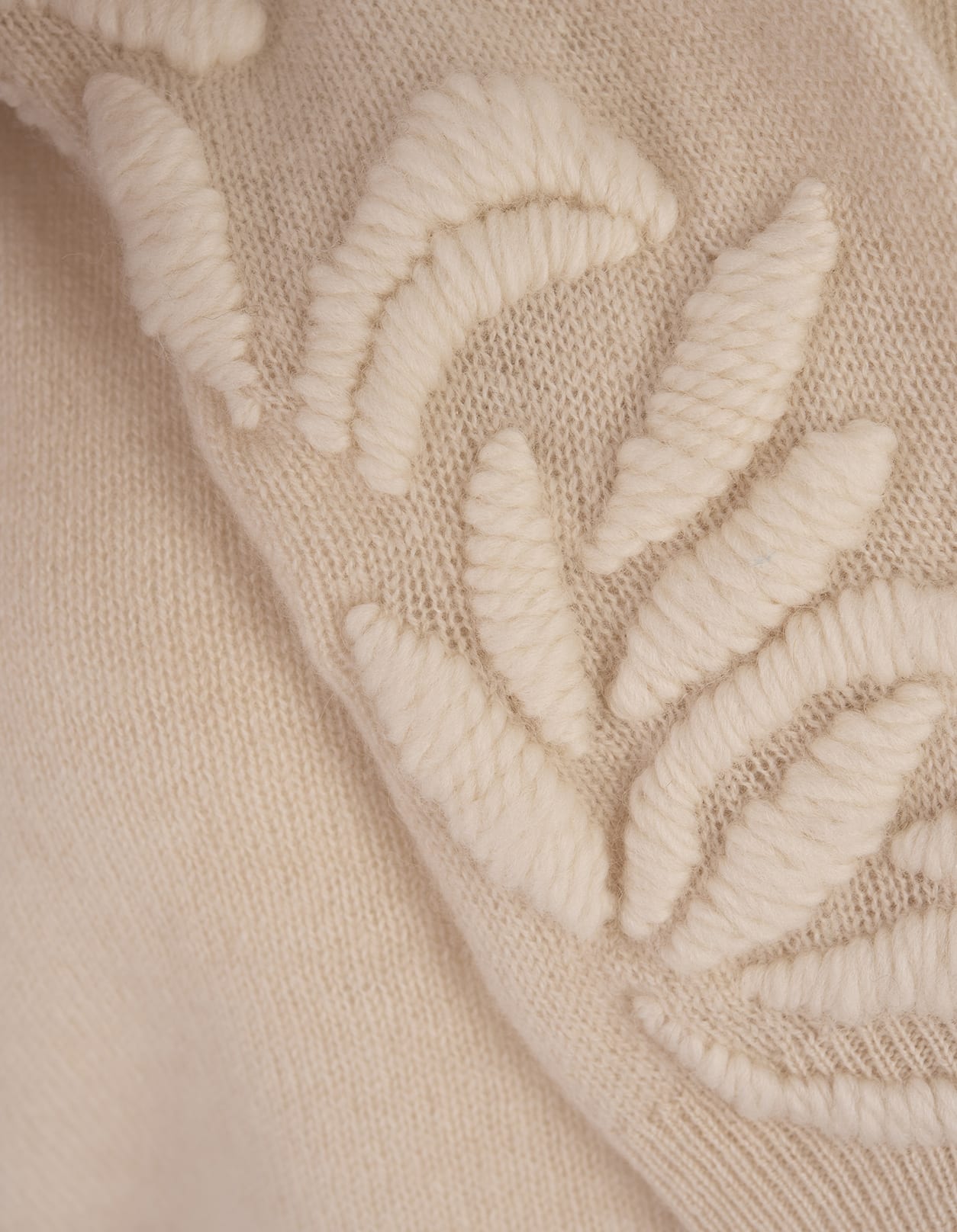 Shop Ermanno Scervino Beige Cashmere Turtleneck With Embroidery In Brown