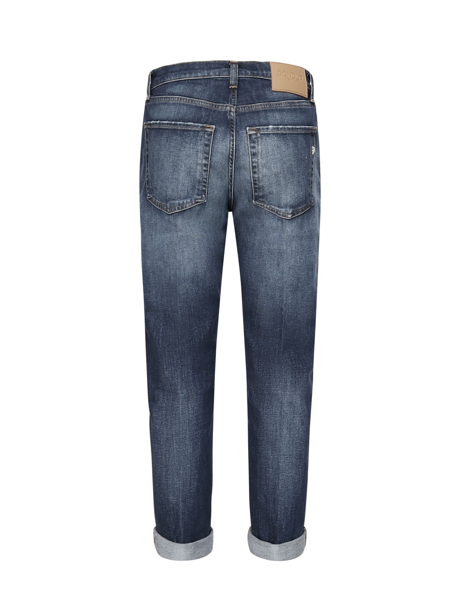 Dondup Regular Fit Jeans With Rolled Cuffs In Blue