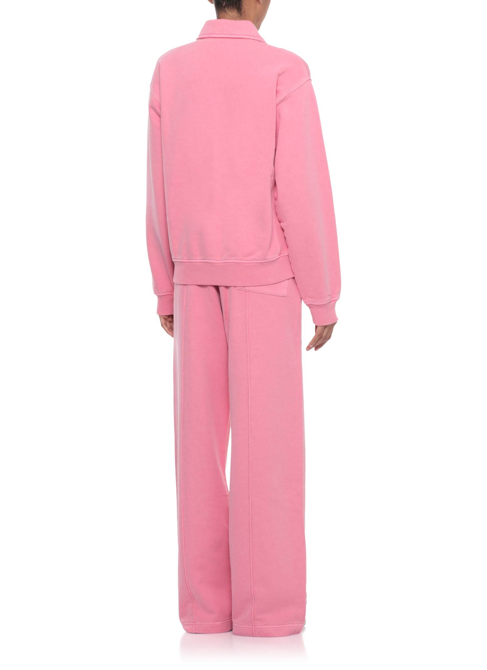 Casablanca Cotton Sweatshirt Featuring Embroidered Patches In Pink