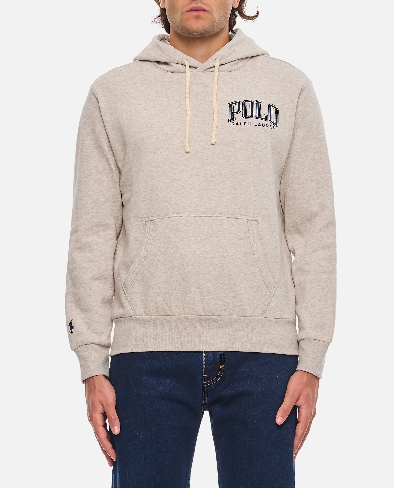 Shop Polo Ralph Lauren Felpa Hoodie In Grey