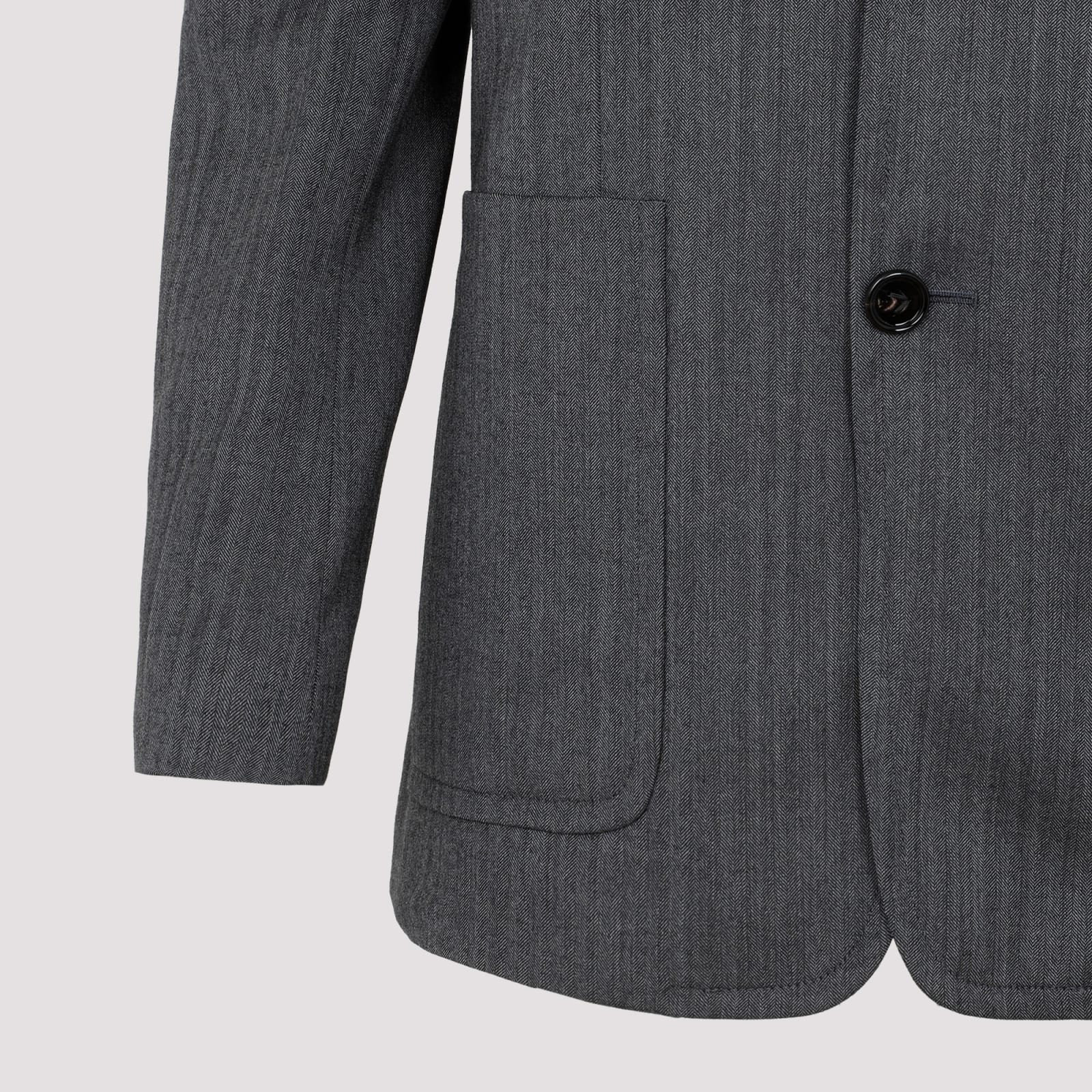 Bottega Veneta Chevron Pattern Jacket In Grey Black