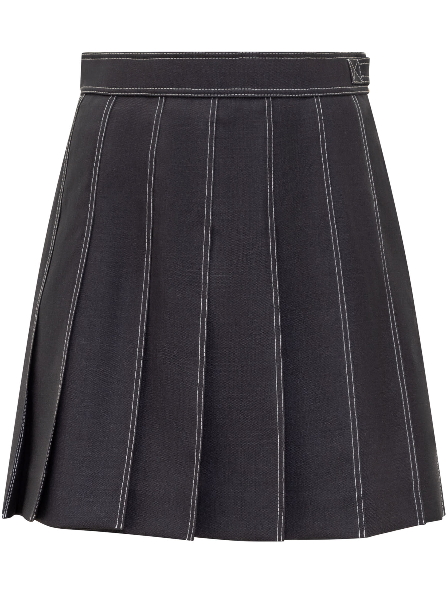 Thom Browne Mini Pleated Skirt In Navy