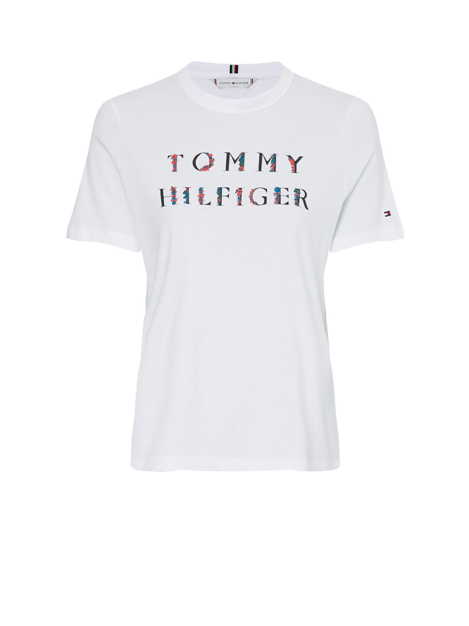 Tommy Hilfiger White Cotton T-shirt With Logo
