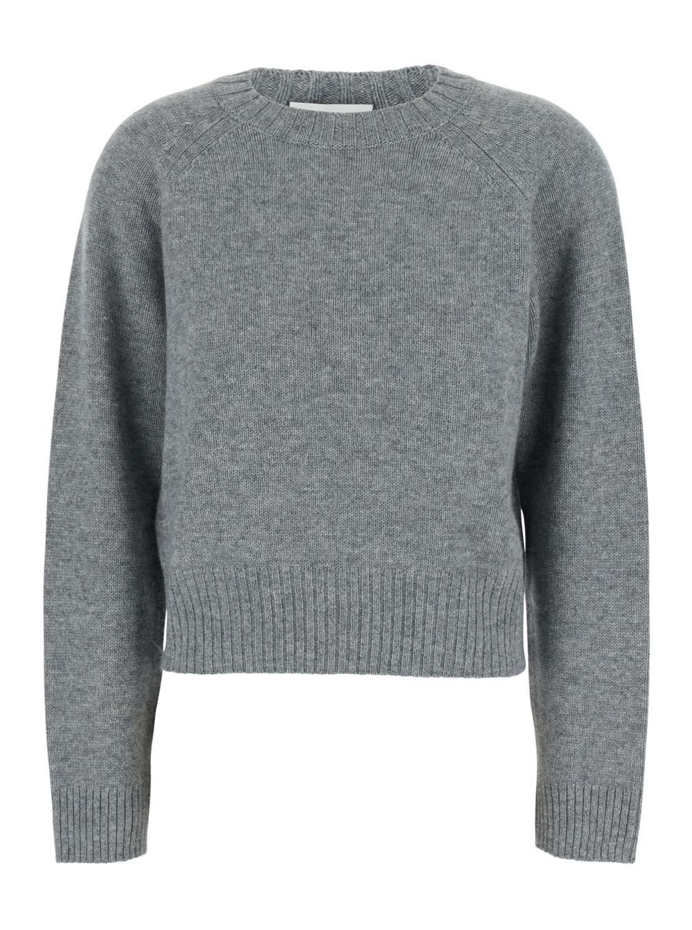 Allude Round-neck Ribbed Sweater In Gray
