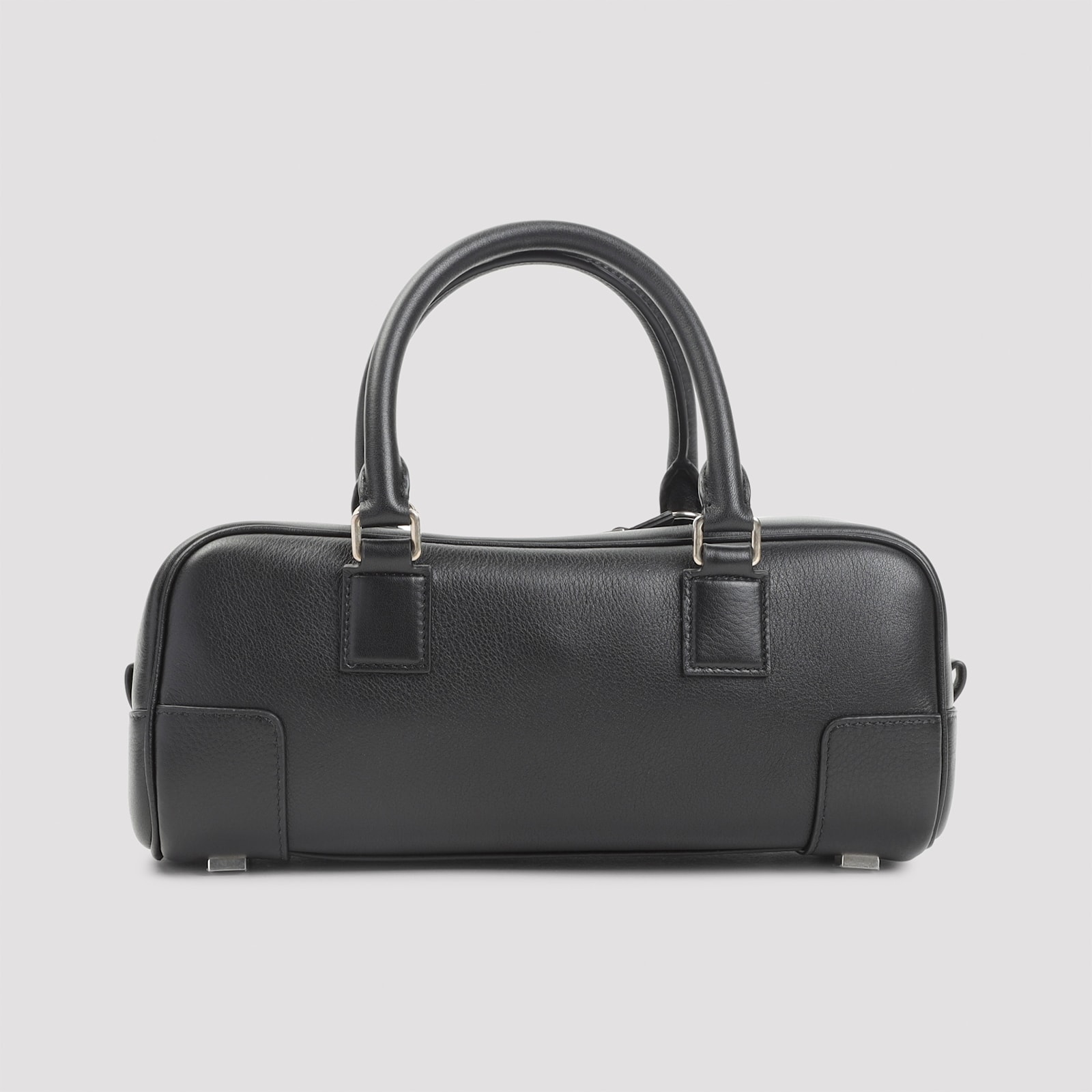 Loewe Elongated Rectangular Shoulder Bag With Silver Hardware In Black