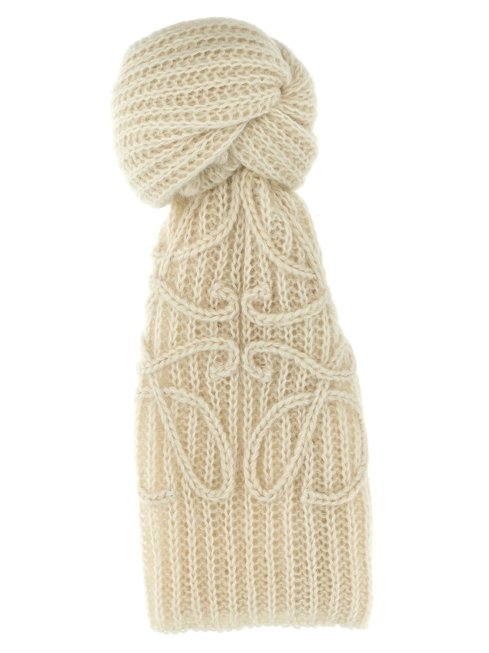 Shop Loewe Anagram Scarf In White