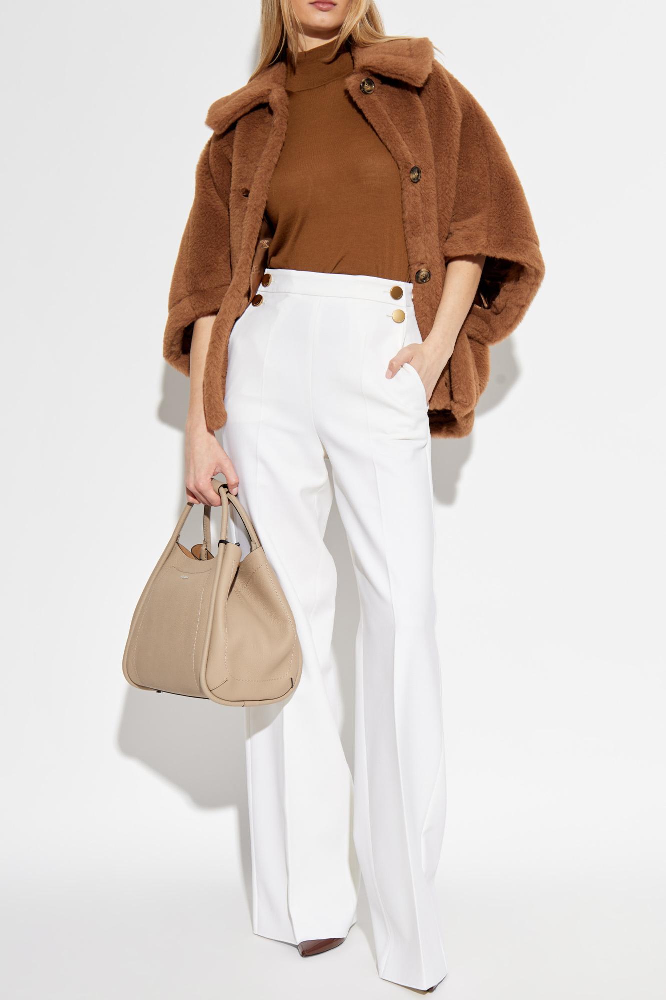 Max Mara Camel-coloured Cape In Teddy Fabric In Camel