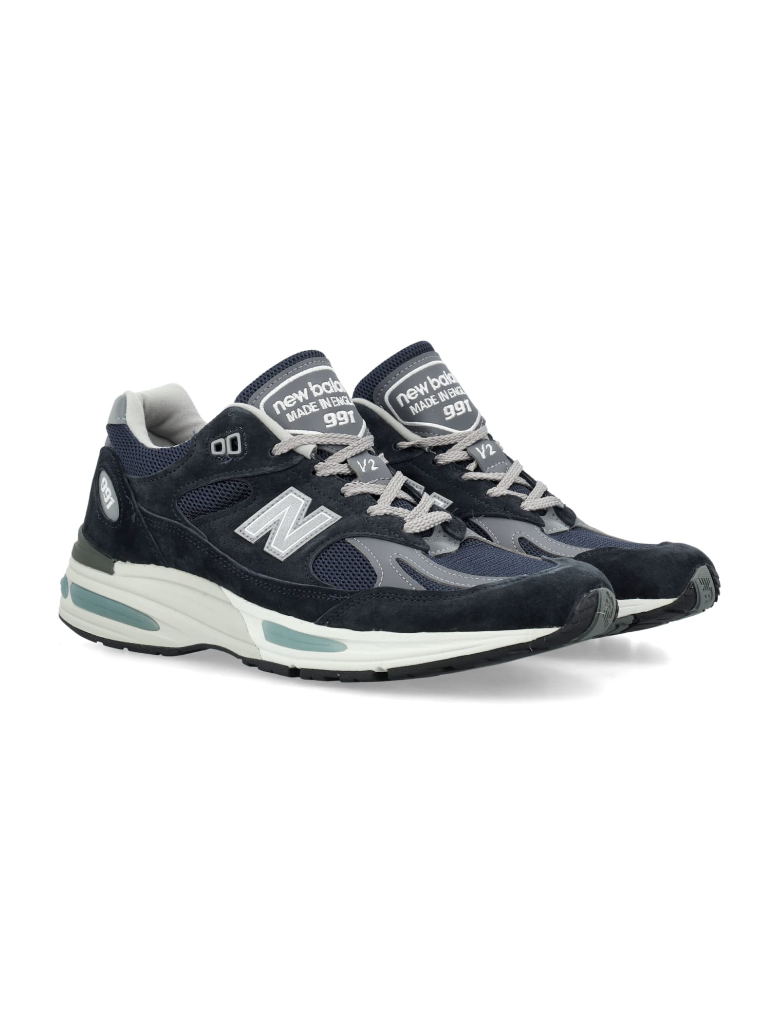 Shop New Balance 991 V2 Miuk Sneakers In Navy