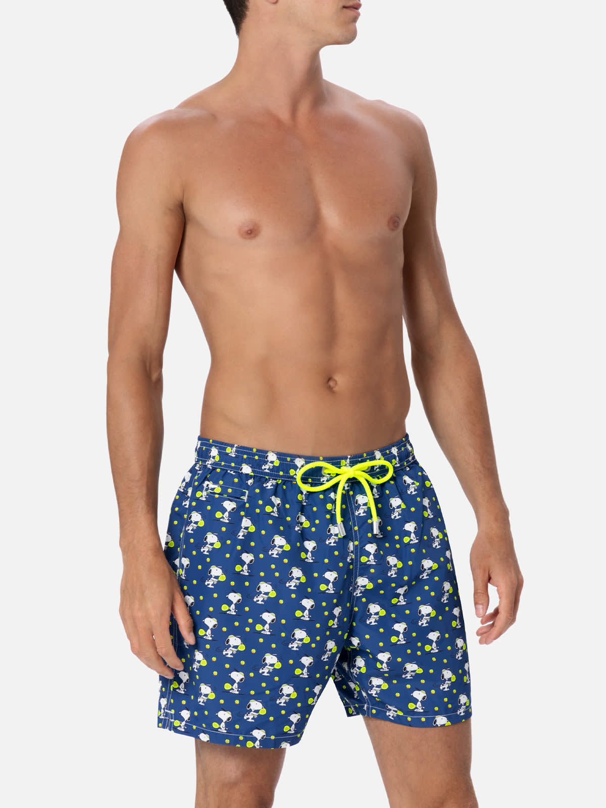 MC2 SAINT BARTH MAN LIGHTWEIGHT FABRIC SWIM-SHORTS LIGHTING MICRO FANTASY WITH SNOOPY PADEL PRINT SNOOPY PEANUTS SPE 