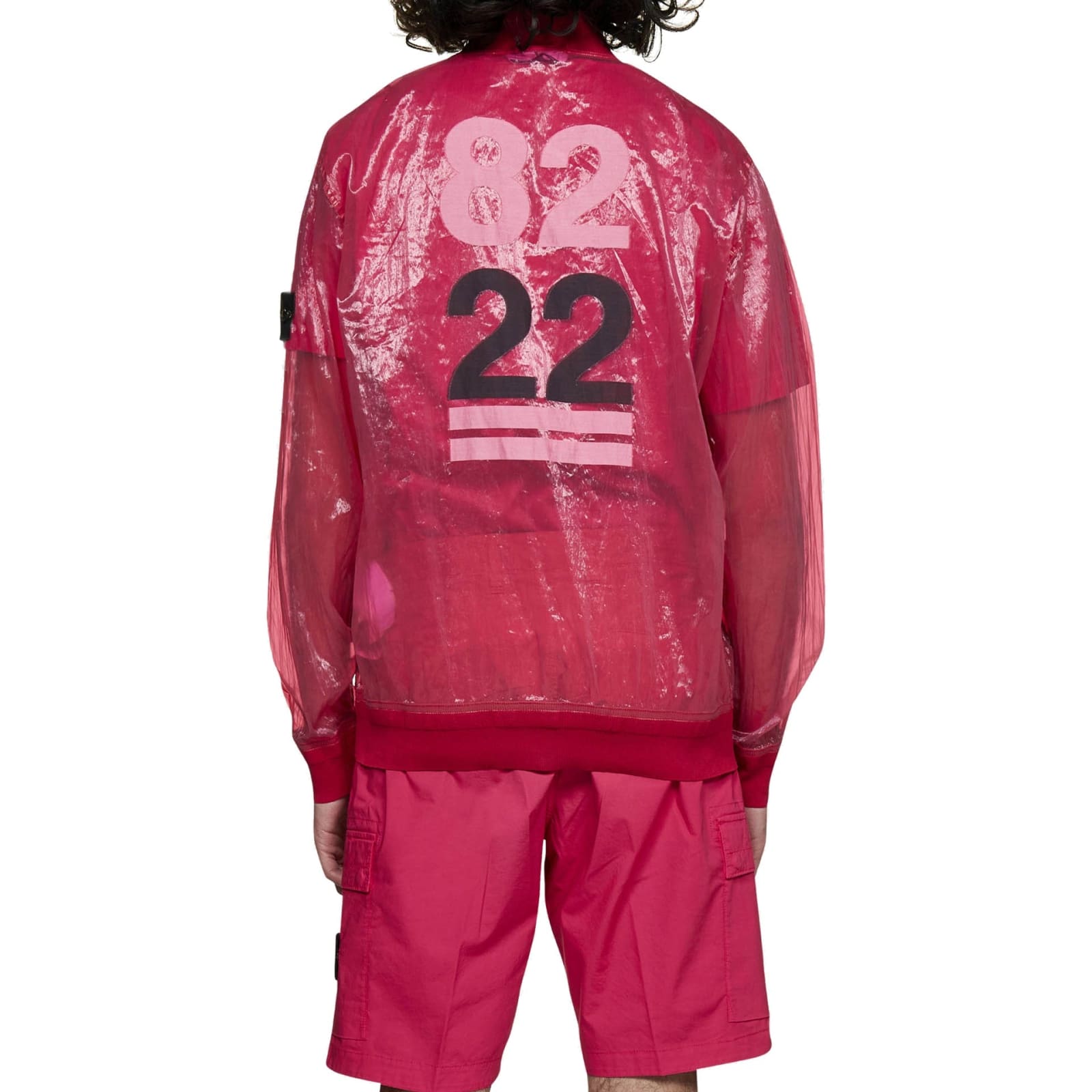 Shop Stone Island Semi-transparent Bomber Jacket In Pink