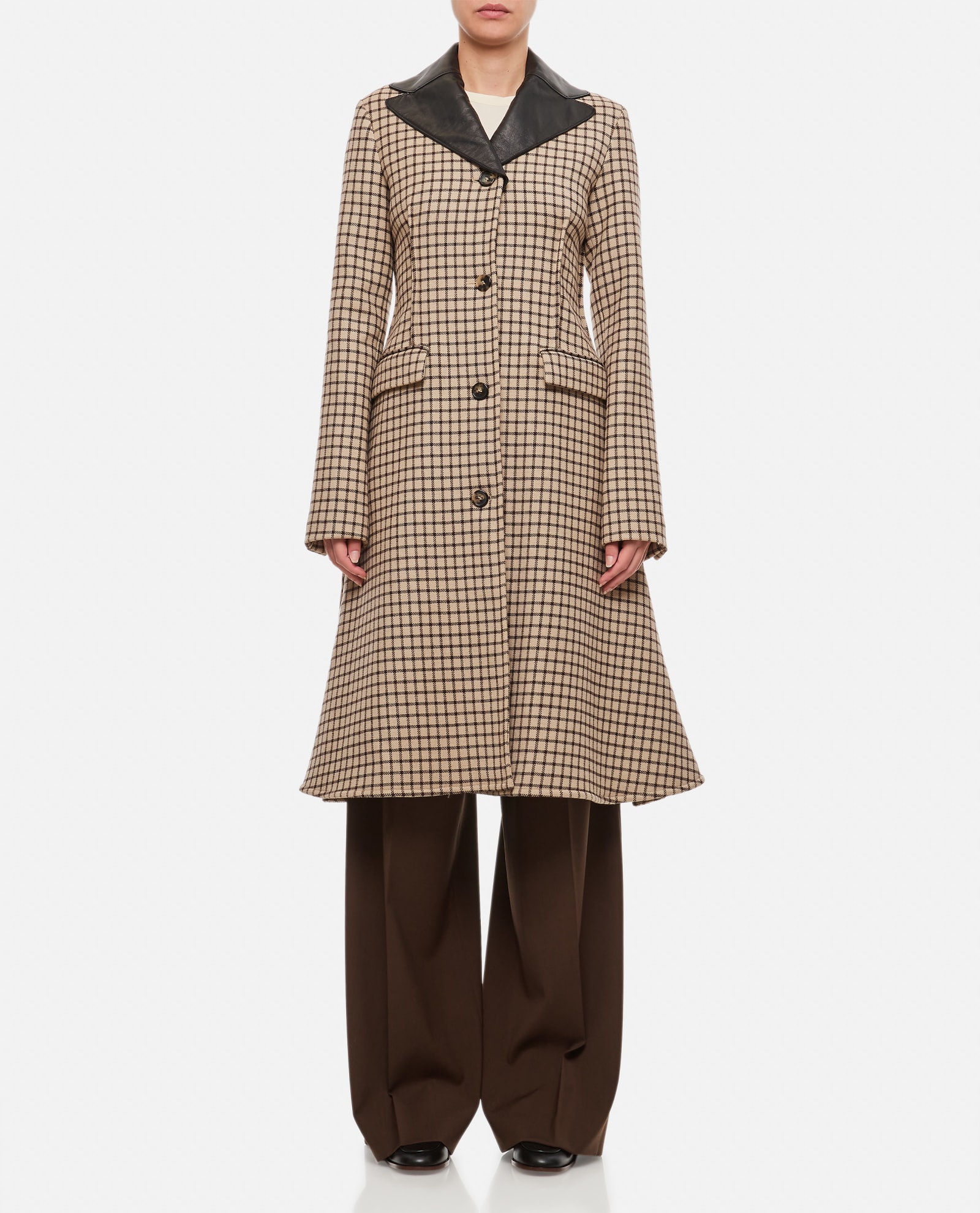 JW ANDERSON A LINE SINGLE-BREASTED WOOL COAT