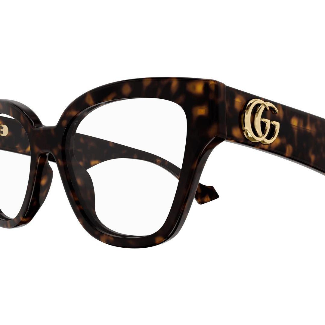 Gucci Double G Round-frame Glasses In 006 Havana Havana Transpa