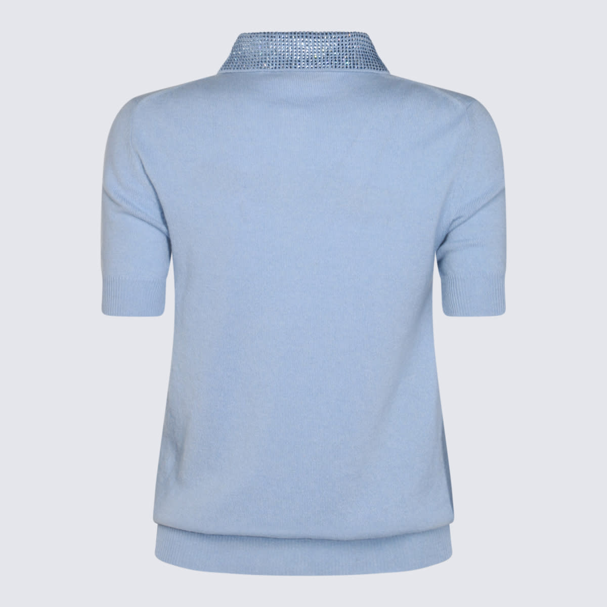 Shop Blumarine Blue Wool Polo Shirt In Cashmere Blue