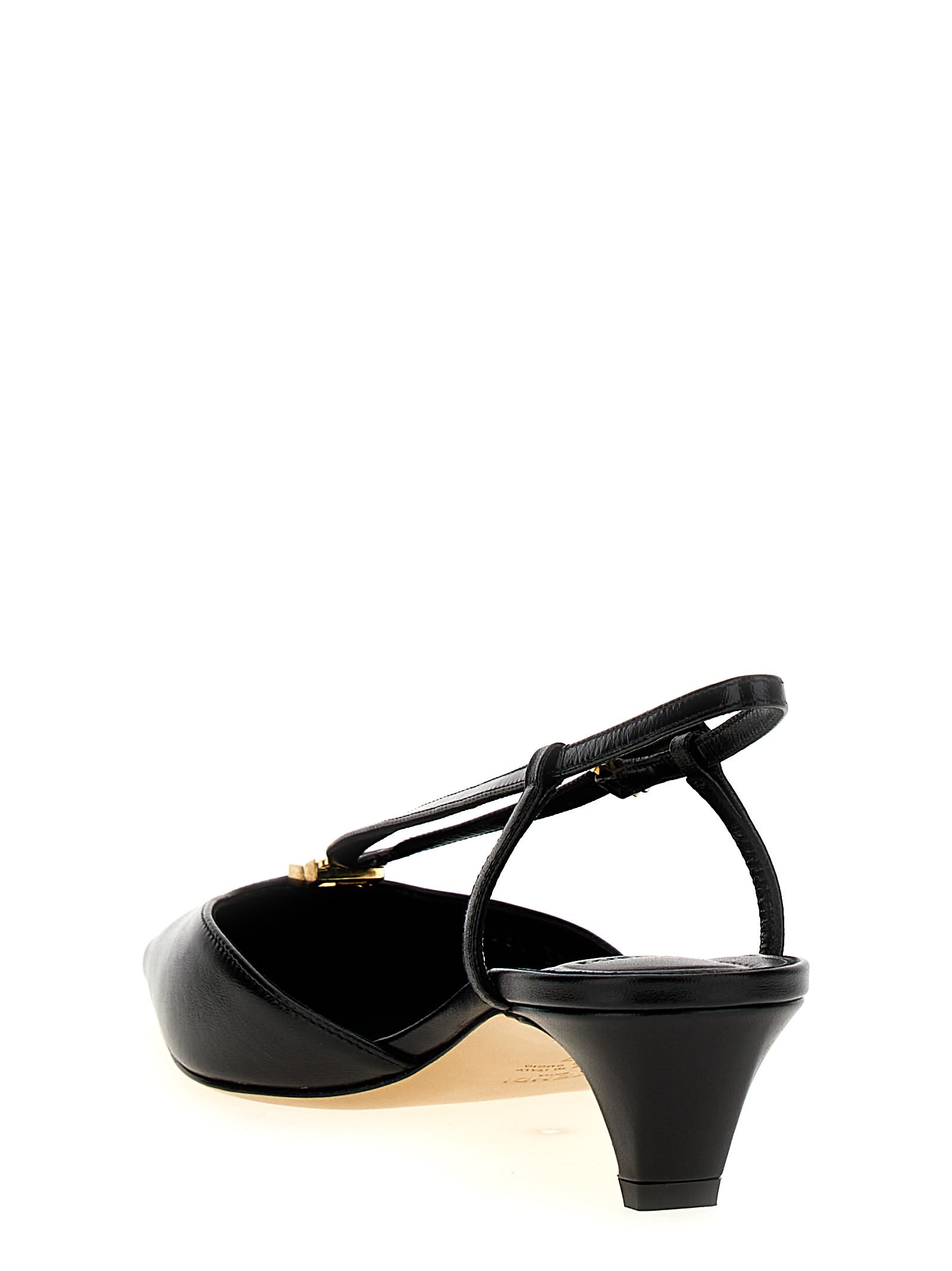 Shop Fendi Fold Slingback In Black