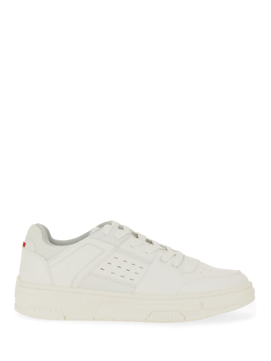 Hugo Boss Perforated-panel Sneakers In White