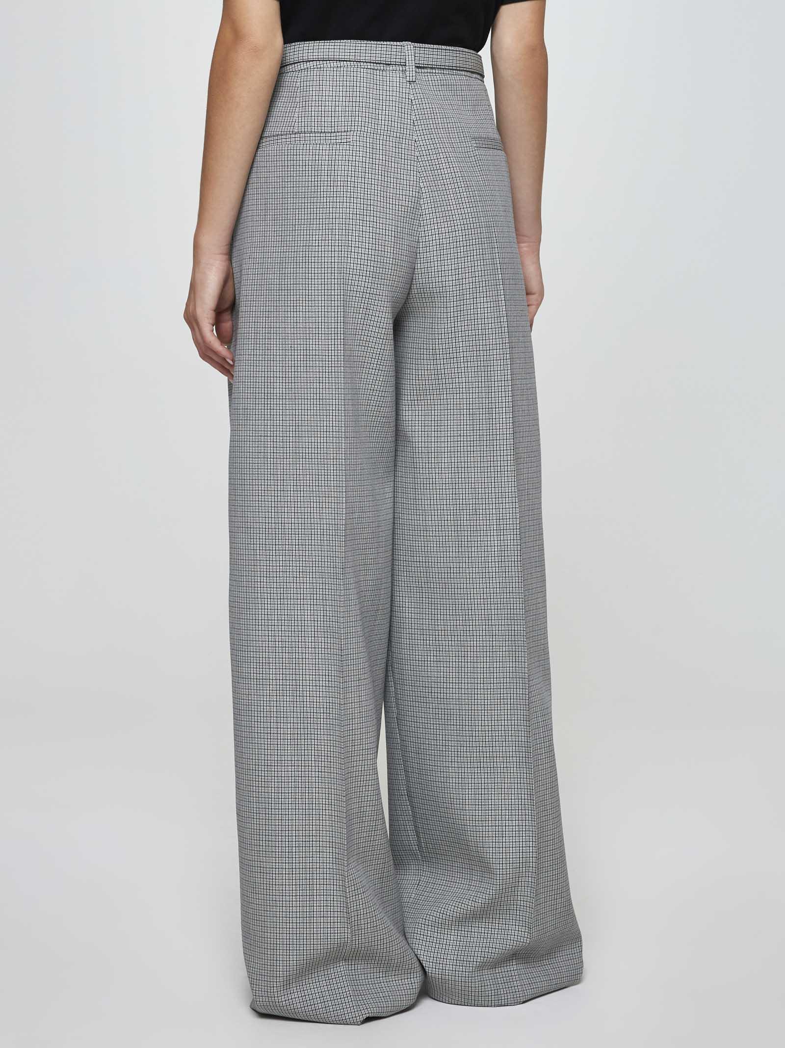 Shop Jil Sander Micro-check Wool Trousers In Grey