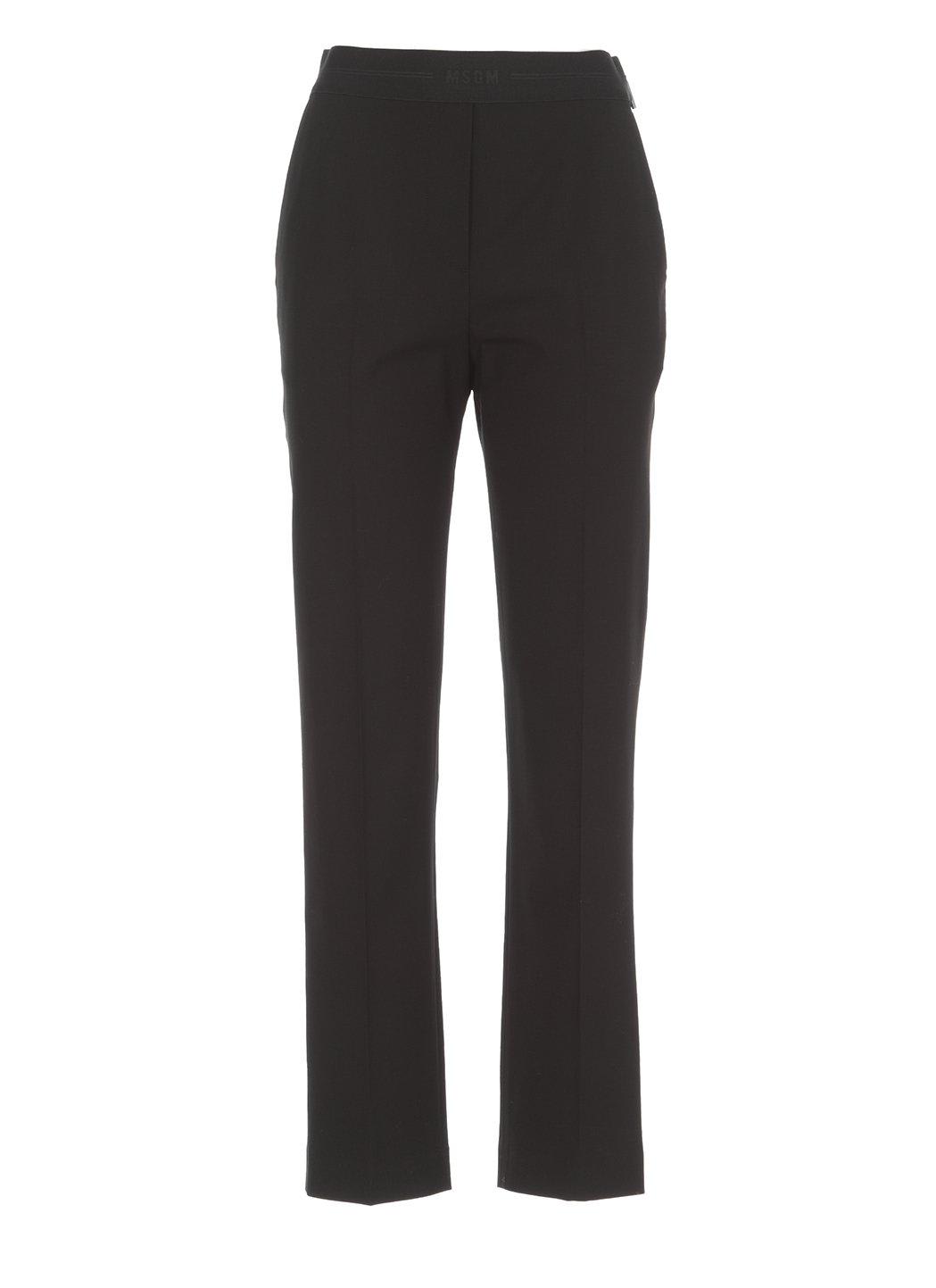 Shop Msgm Logo Waistband Tapered Trousers