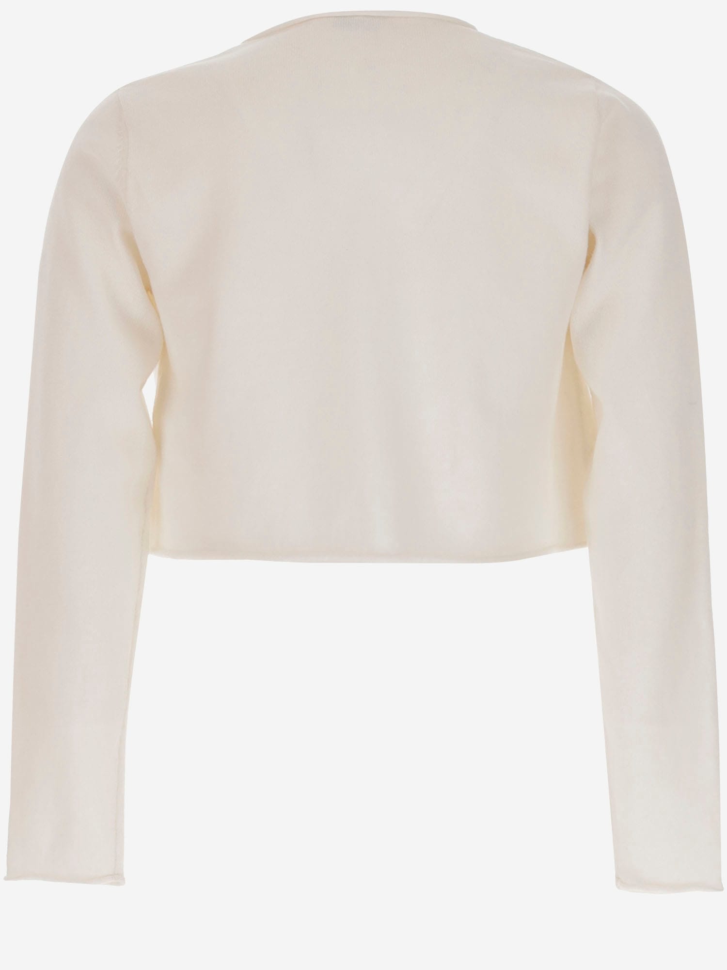 Il Gufo Short Cotton Cardigan In White