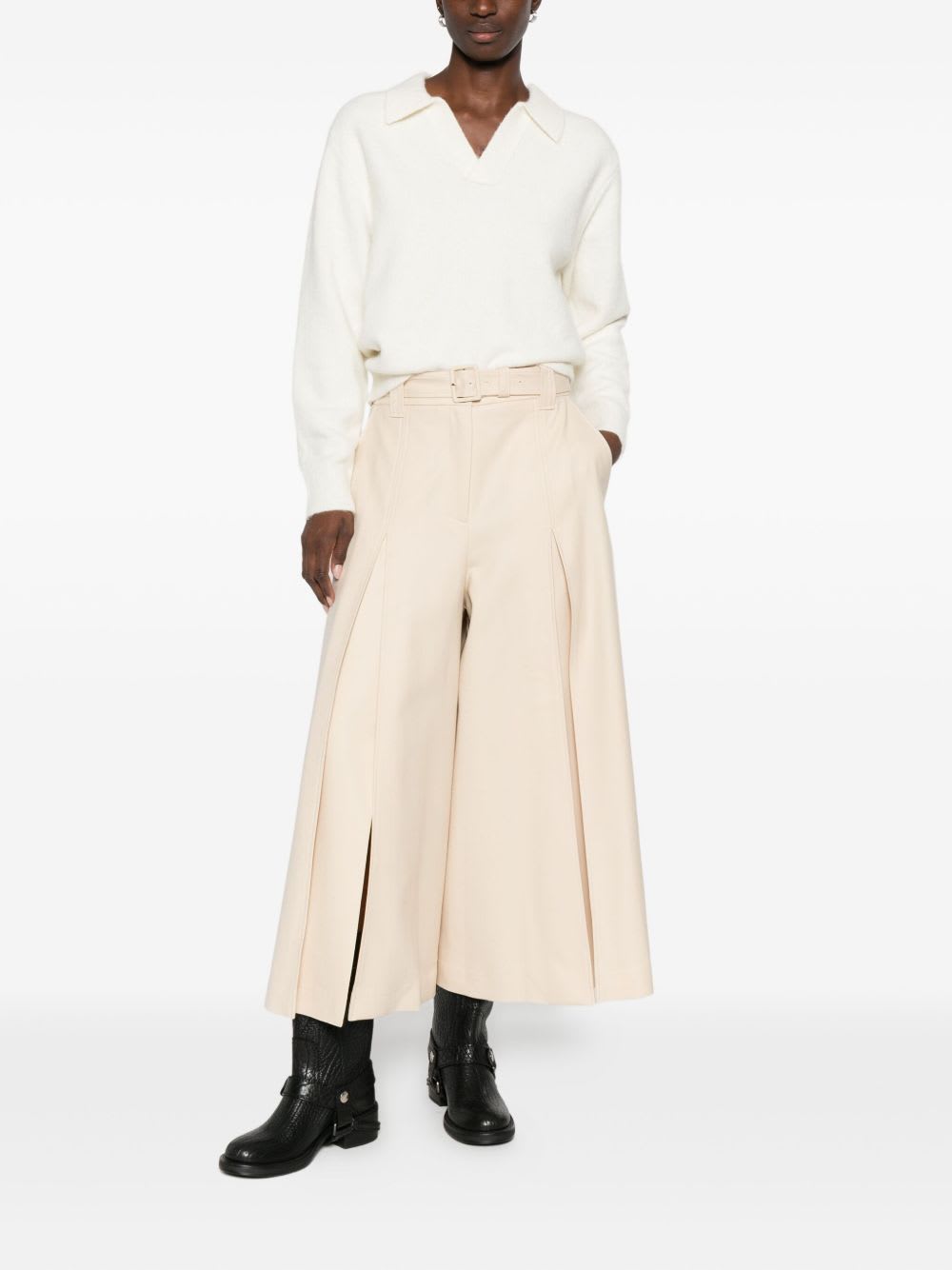 Dunst Wool Blend Polo Sweater In White