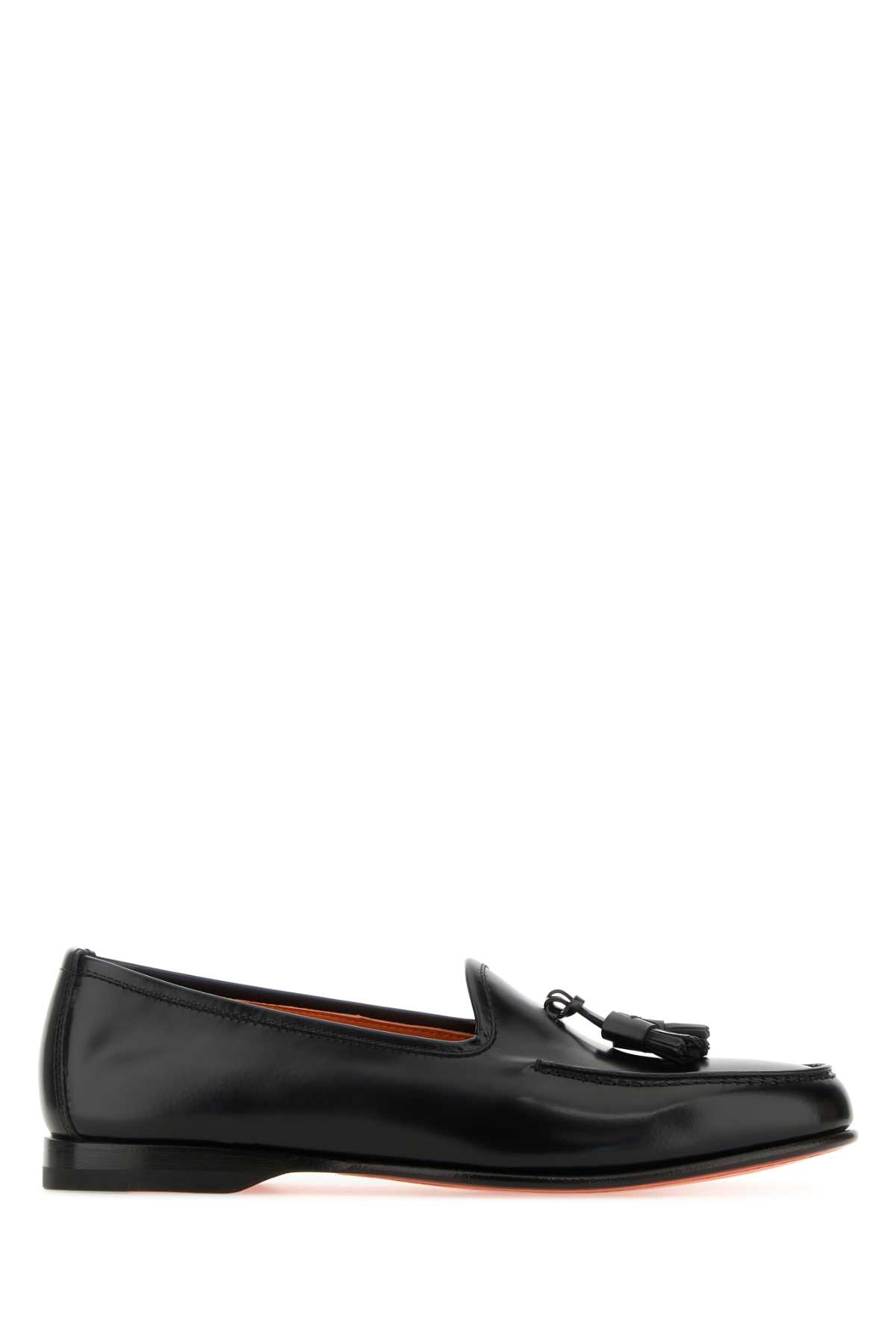 Black Leather Andrea Loafers
