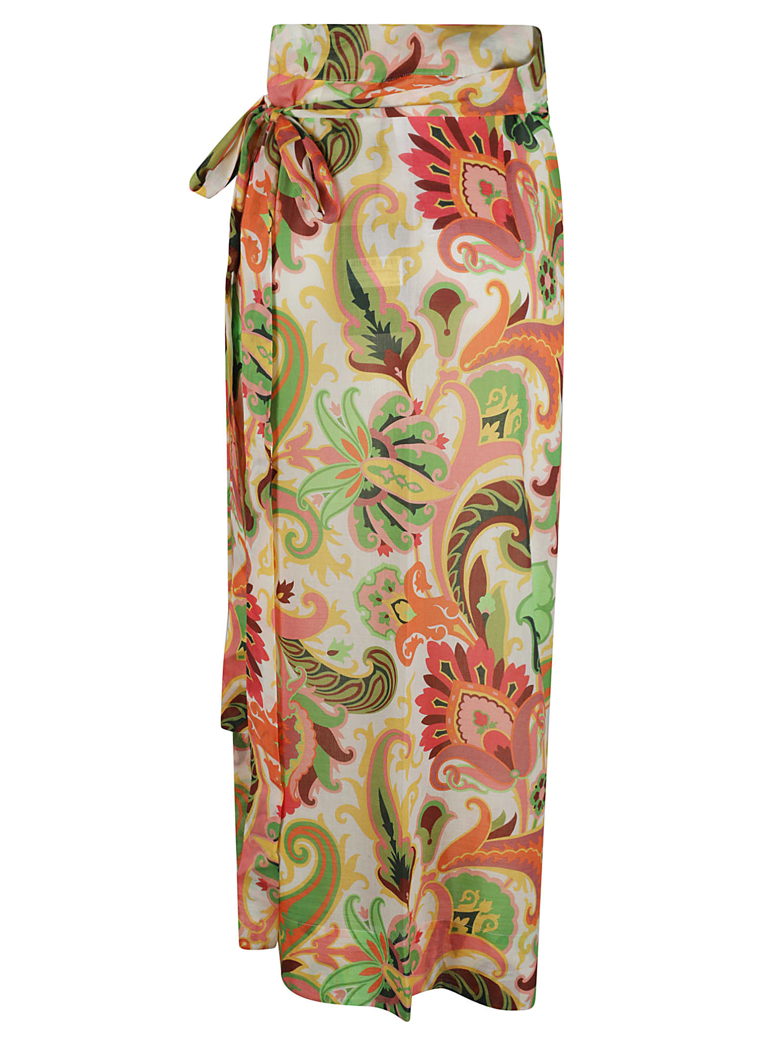 Etro Floral Cotton-silk Beach Cover-up In Multicolor