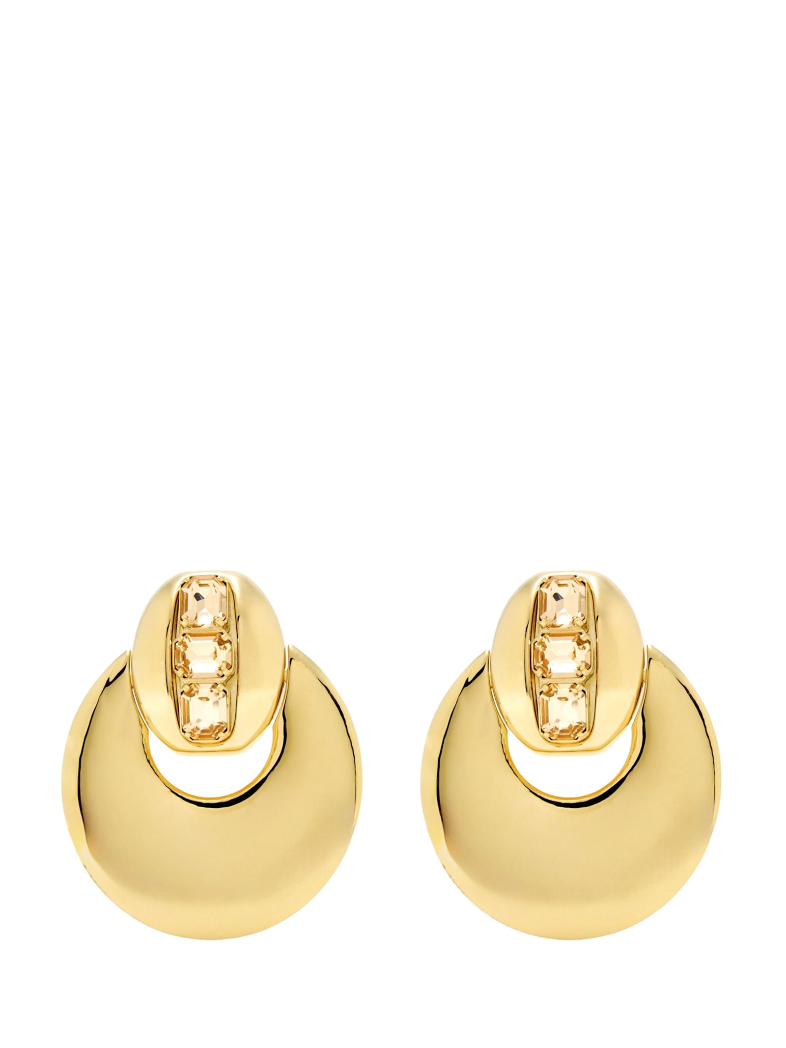 Saint Laurent Crystal-embellished Earrings In Gold