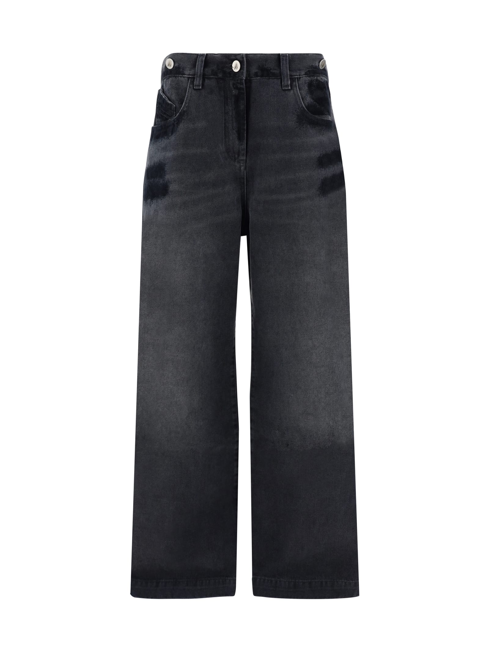 Shop Attico Denim Pants In Black