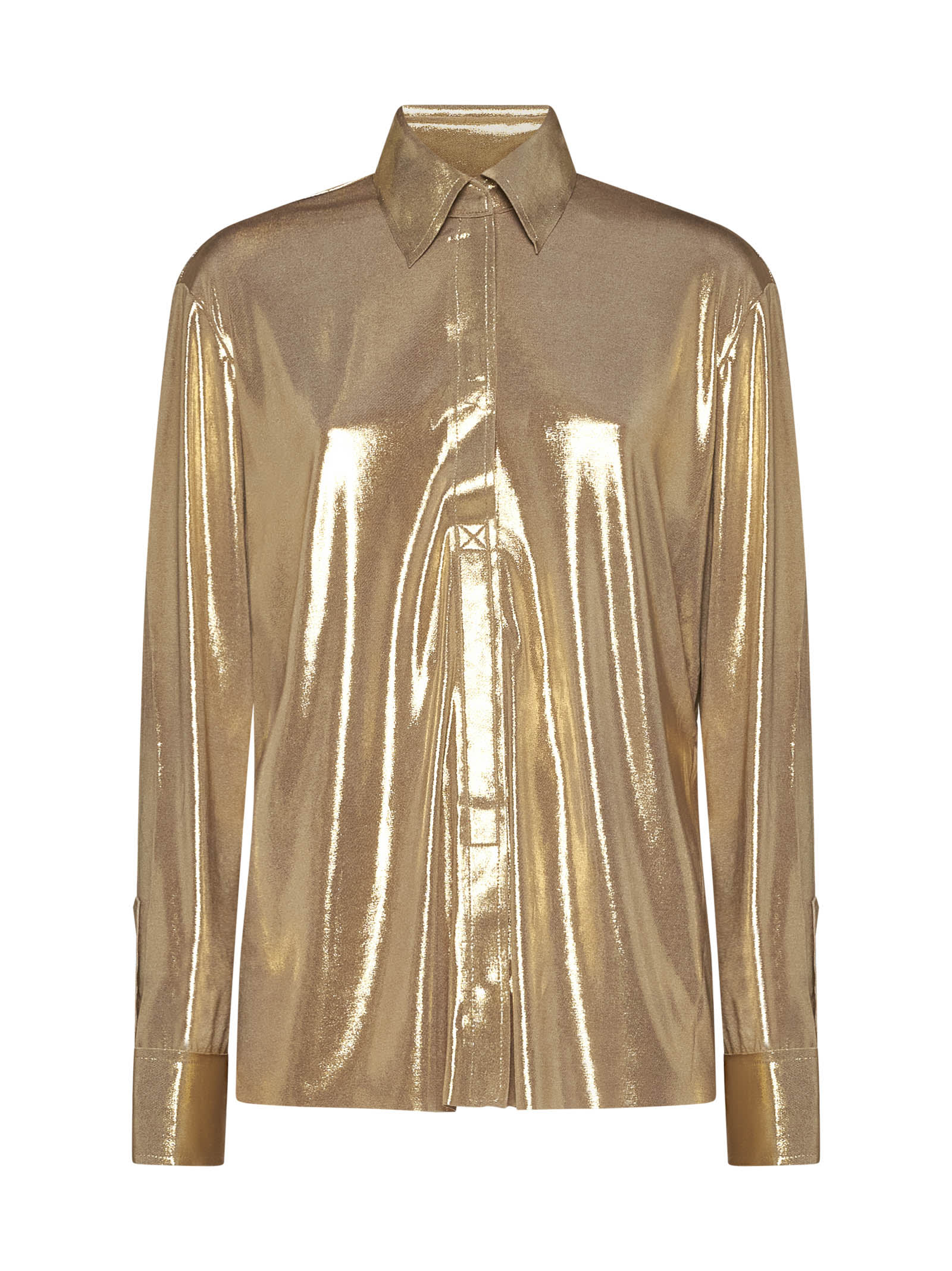 Shop Norma Kamali Shirt In Golden