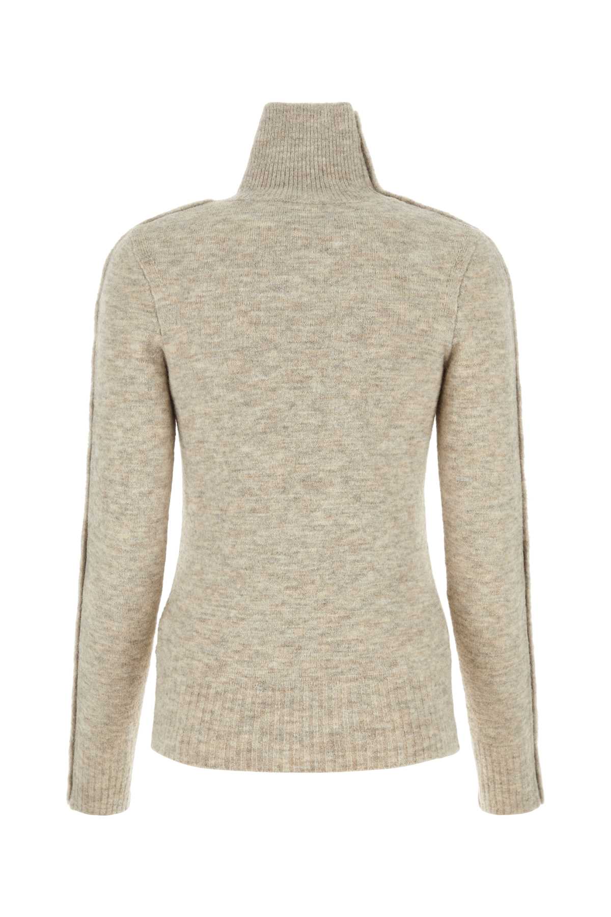 Isabel Marant Melange Sand Nylon Blend Malo Sweater In Beige