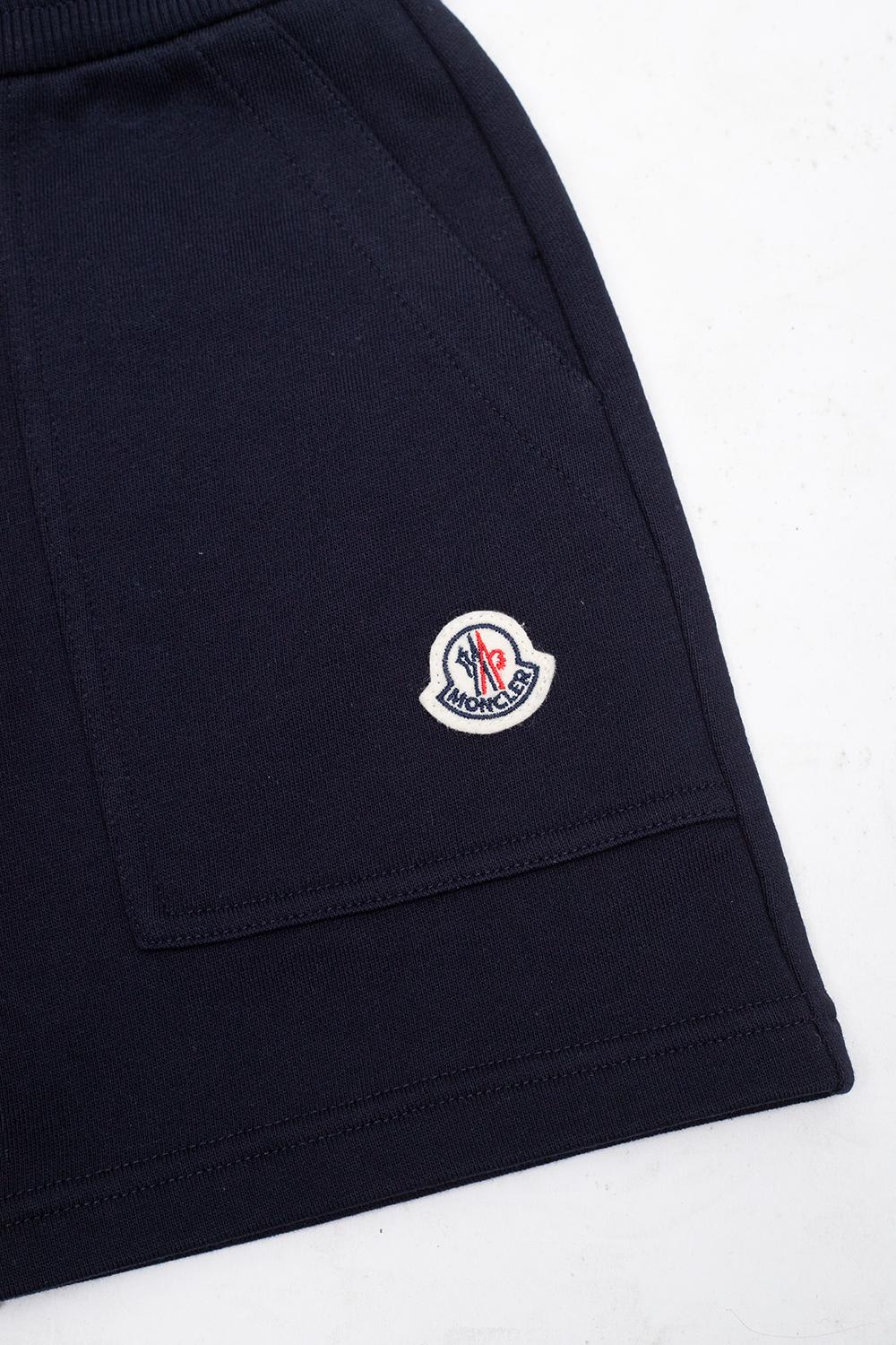 Shop Moncler Cotton Shorts In Navy