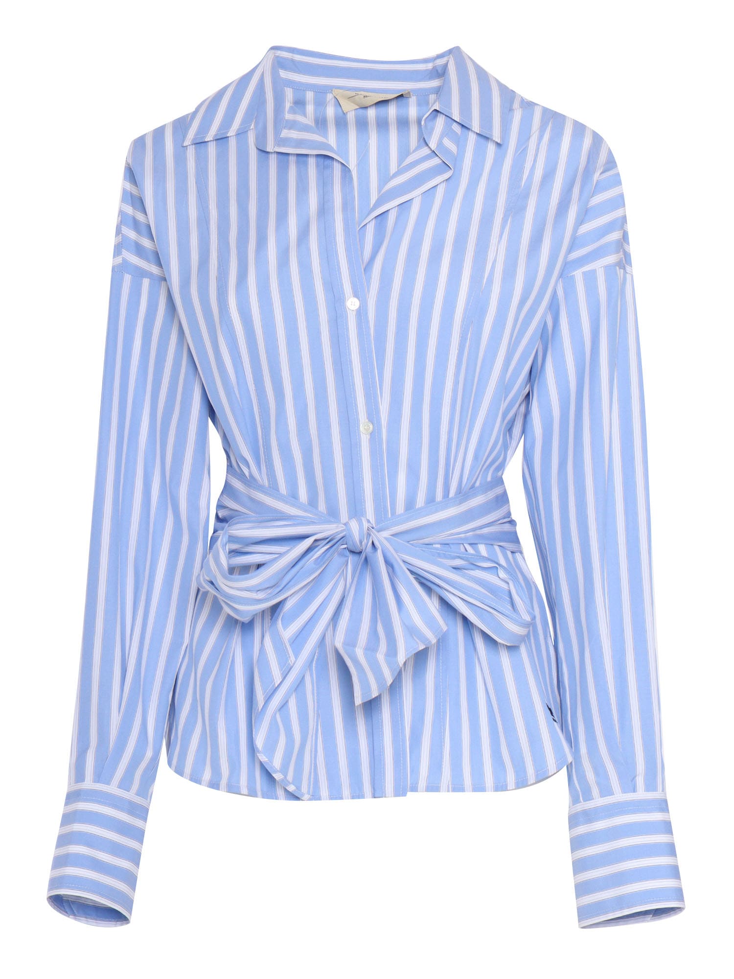 Shop Weekend Max Mara Torino Striped Shirt In Light Blue